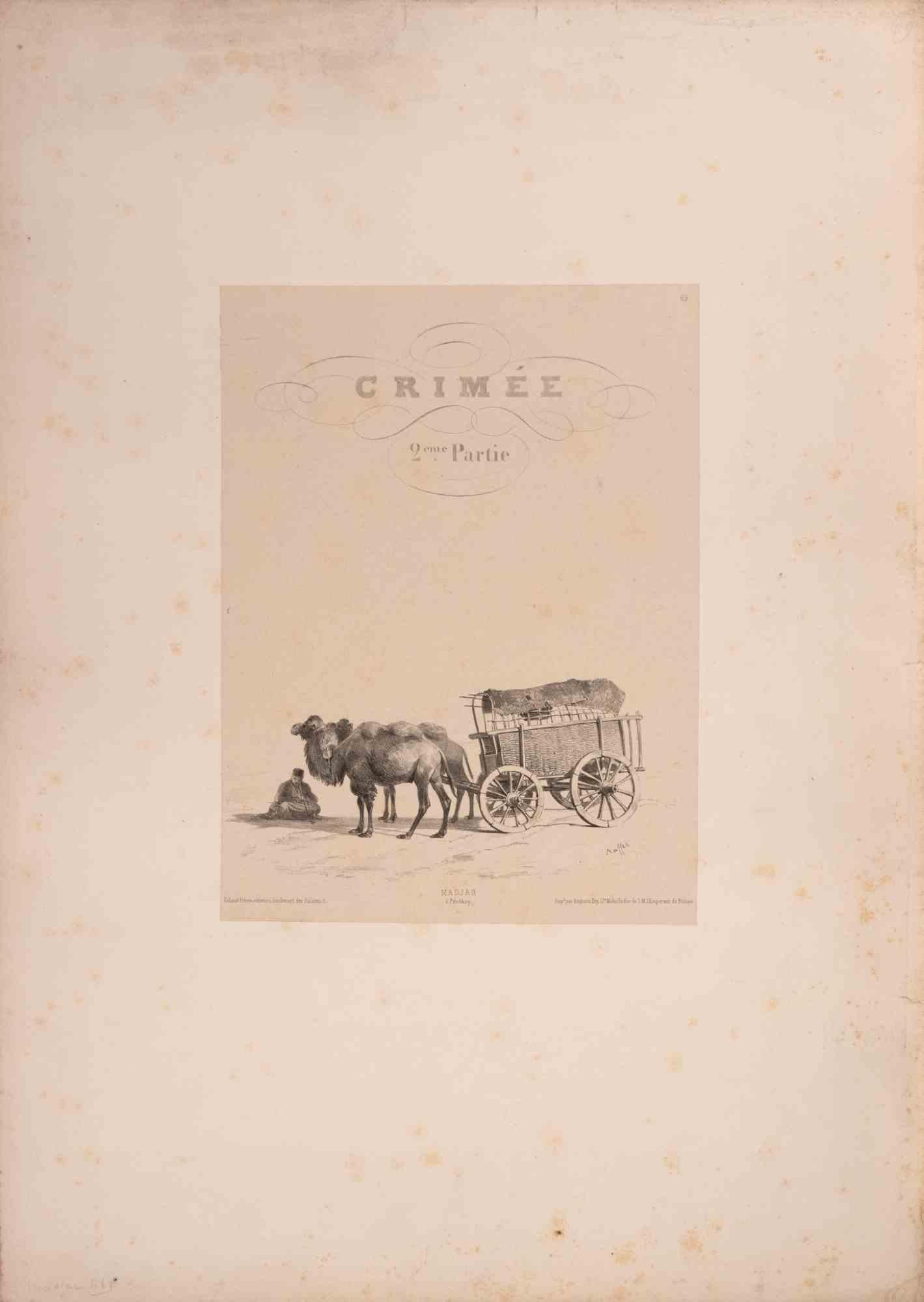 Frontispiz für "Crimée - 2nde Partie - Madjar à Bakhtchy, realisiert von Auguste Raffet und veröffentlicht von Lemercier zwischen 1837 und 1839.

Dieses Bild ist Teil der großen Serie Crimée (Voyage en Russie méridionale et en Crimée), die die