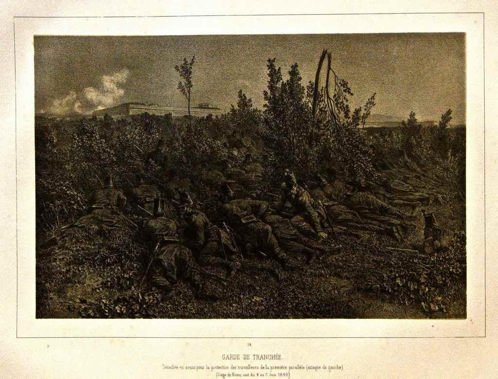 Lithograph on paper.

Battle scene. Plate n.14. Title and description in french.  Signed in the plate.

Very good condition.