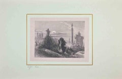 Nel cimitero - Litografia di Auguste Raffet - 1854