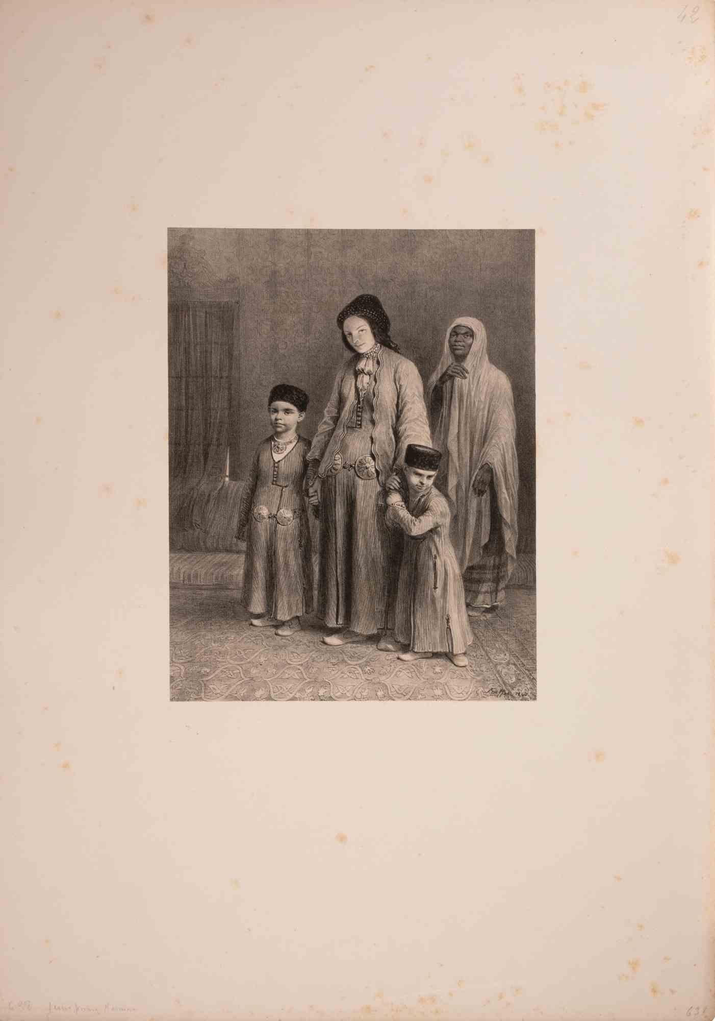 Jewish People from Karasubazar- Lithograph by Auguste Raffet - 1840