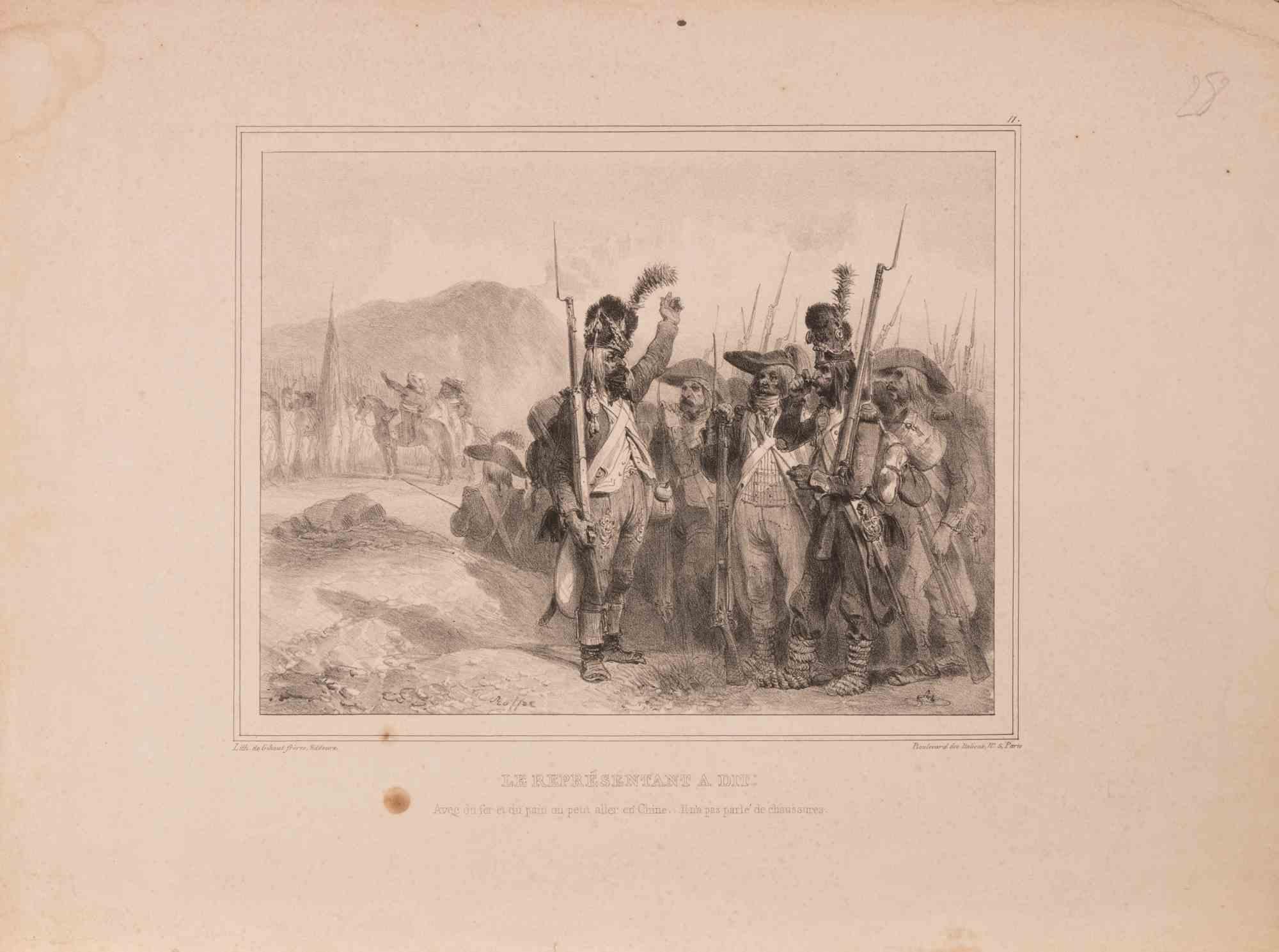 Le Représentant a dit - Lithograph by Auguste Raffet - 1830s