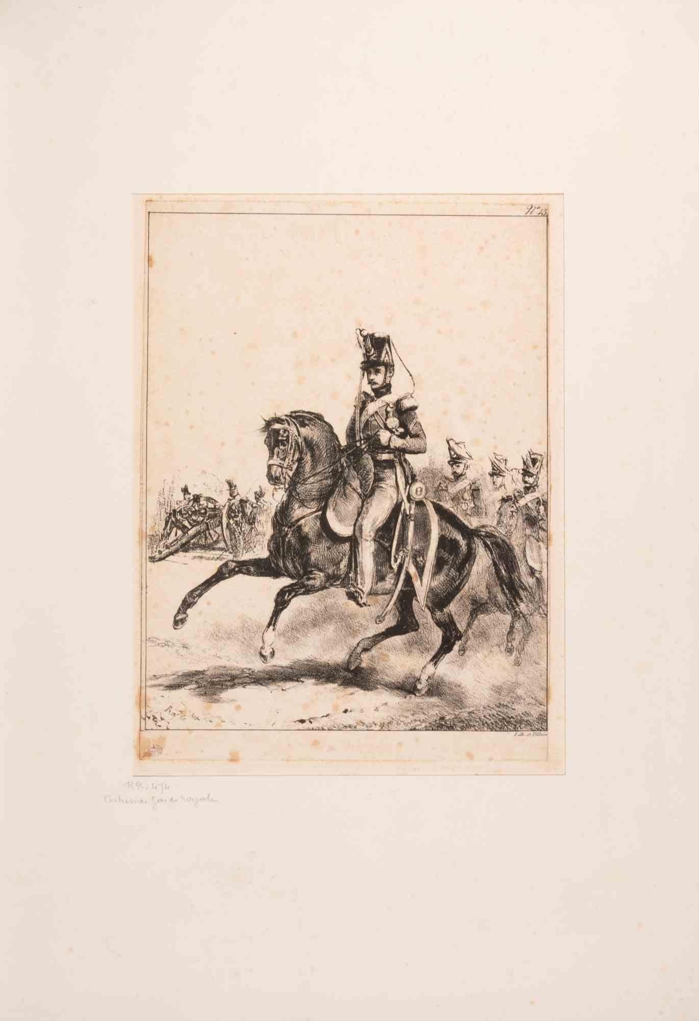 Officer - Lithograph by Auguste Raffet - 1850s For Sale 1