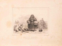 Pauvres Enfants!! - Lithograph by Auguste Raffet - 1830s