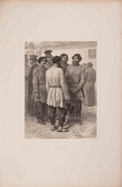 Paysans Russes (Contreforts d’Asie) - Lithograph by Auguste Raffet - 1830s