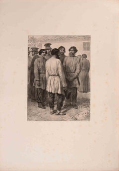Auguste Raffet - Paysans russes - Lithograph by Auguste Raffet - 1841 Paysans russes - Lithograph by Auguste Raffet - 1841