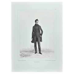 Porträt von Henri Malinvaud – Originallithographie von  Auguste Raffet - 1848