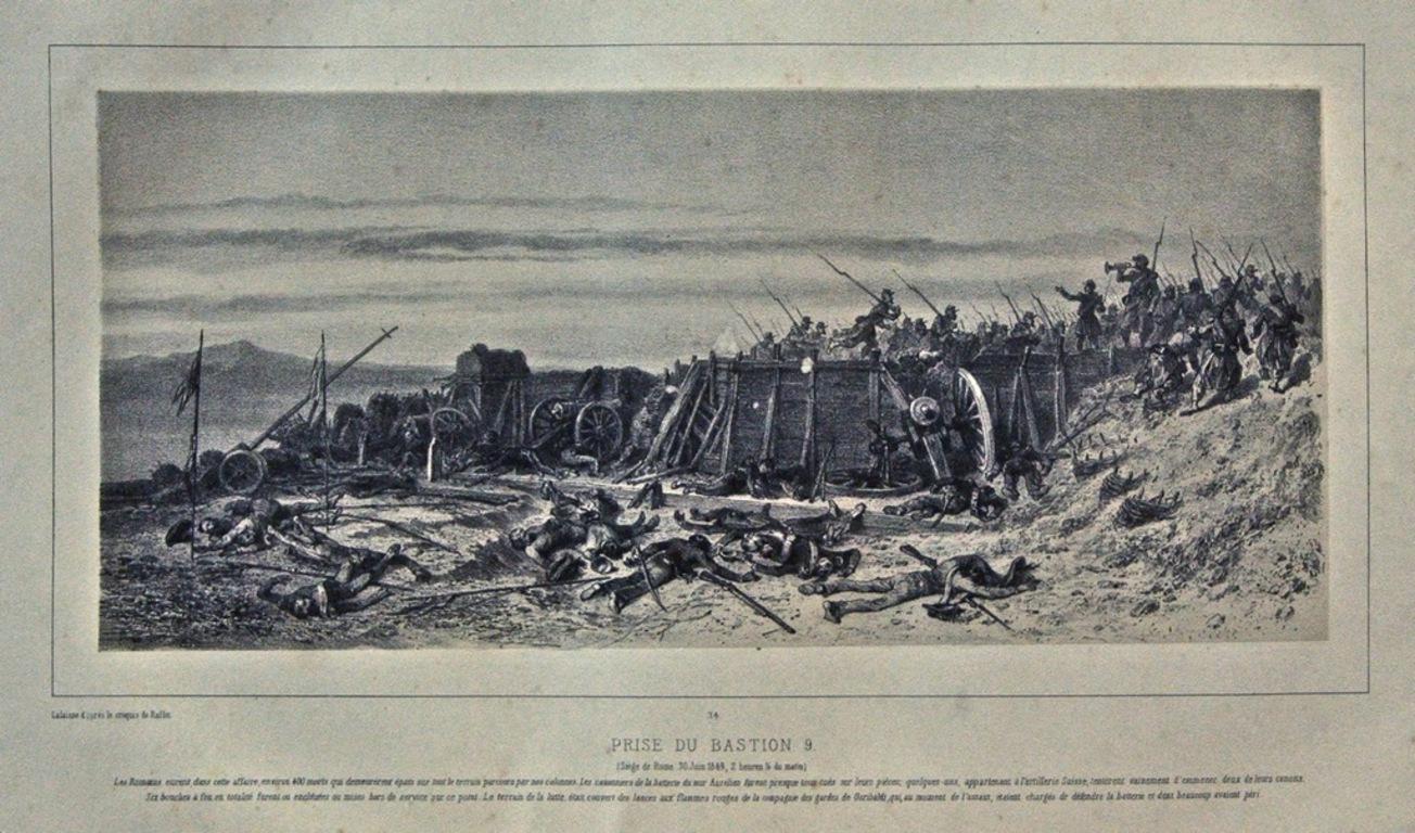 Scena di battaglia. Piastra n. 34. Titolo e descrizione in francese. 

Litografia su carta. Firmato nel piatto.

Buone condizioni.