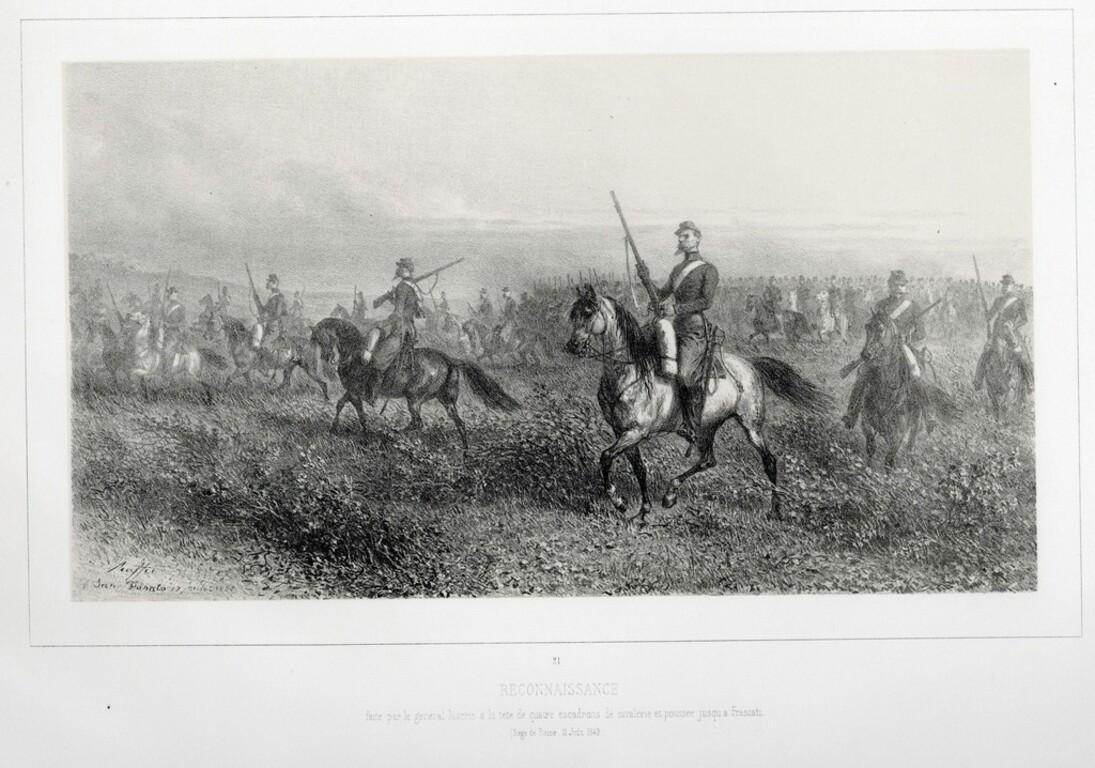 Battle scene. Plate n. 21. Title and description in french. 

Lithograph on paper. Signed in the plate.

Good condition.