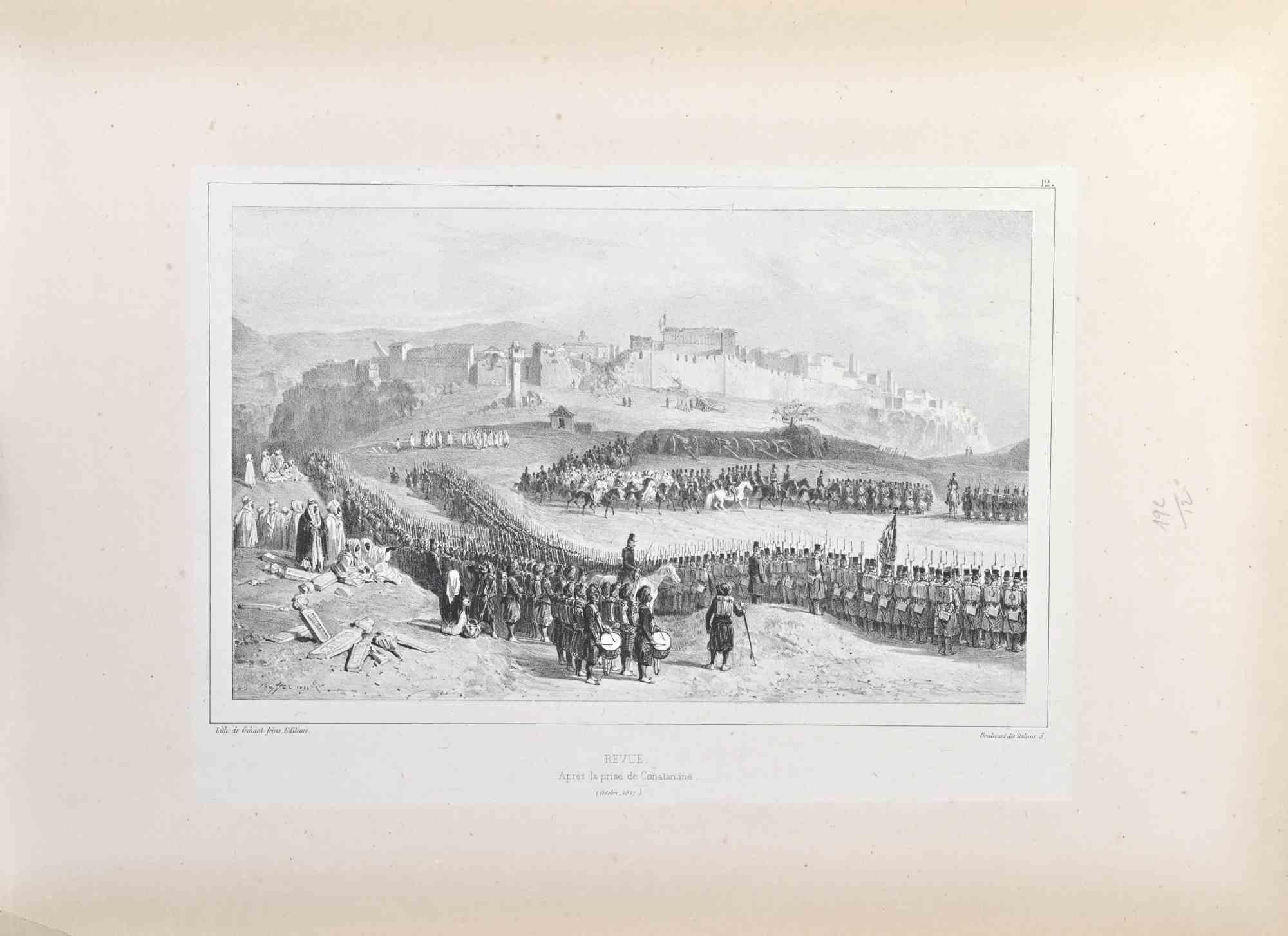 Revue is a Lithograph realized by Auguste Raffet in 1837.

Signed on the plate.

Good condition
