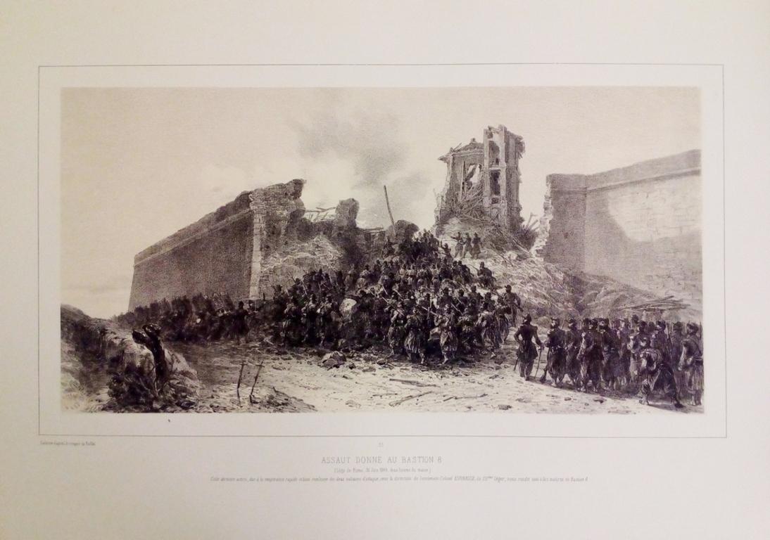 Battle scene. Plate n. 33. Title and description in french.

Lithograph on paper. Signed in the plate.

Very good condition. 

Denis Auguste Marie Raffet (Paris, 1804- Genoa, 1860), was a French illustrator and lithographer. He went to Rome to work