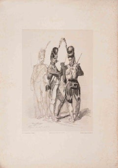 Study of Soldiers - Lithograph by Auguste Raffet - 1857