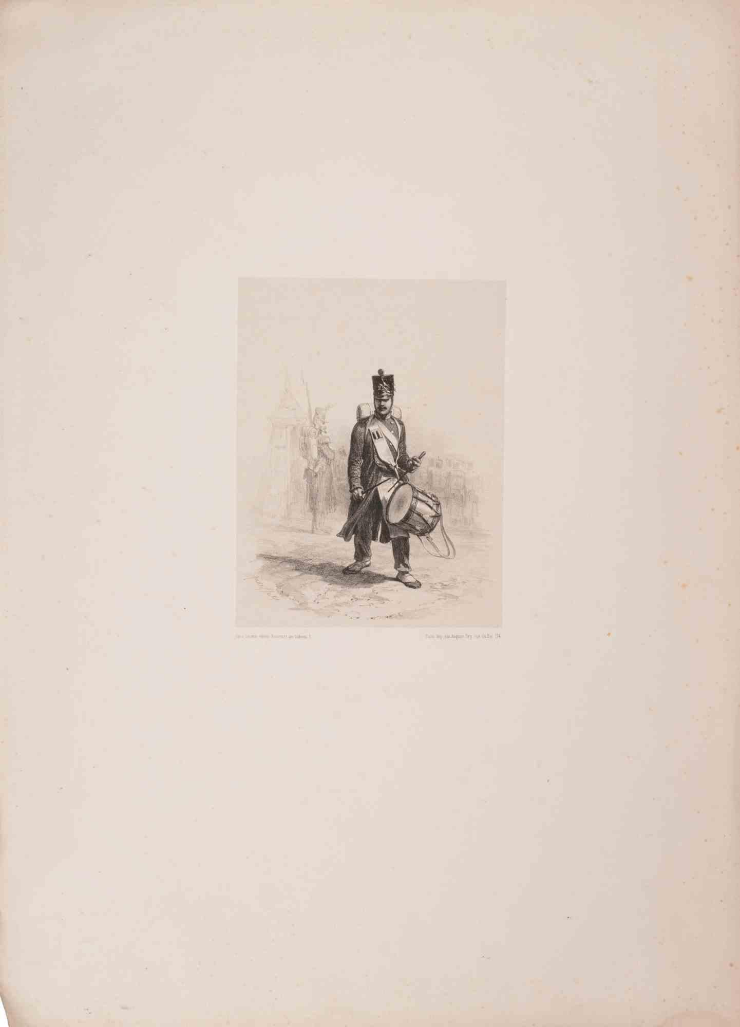 Tambour du 1er Régiment de la Légion... - Lithograph by Auguste Raffet - 1830s