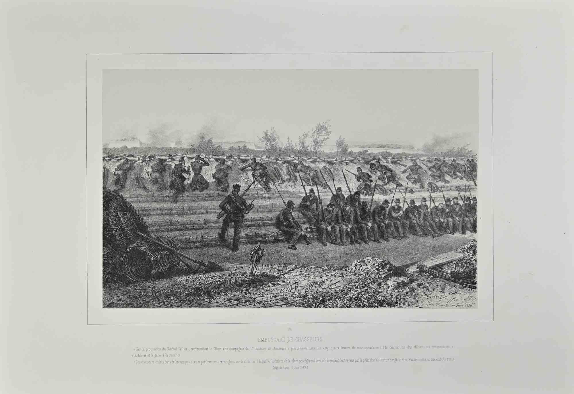 The French attack is a Lithograph realized by Auguste Raffet in the 1860s.

Belongs to the series "Souvenir d'Italie - Expédition de Rome".

Signed on the plate.

Good condition
