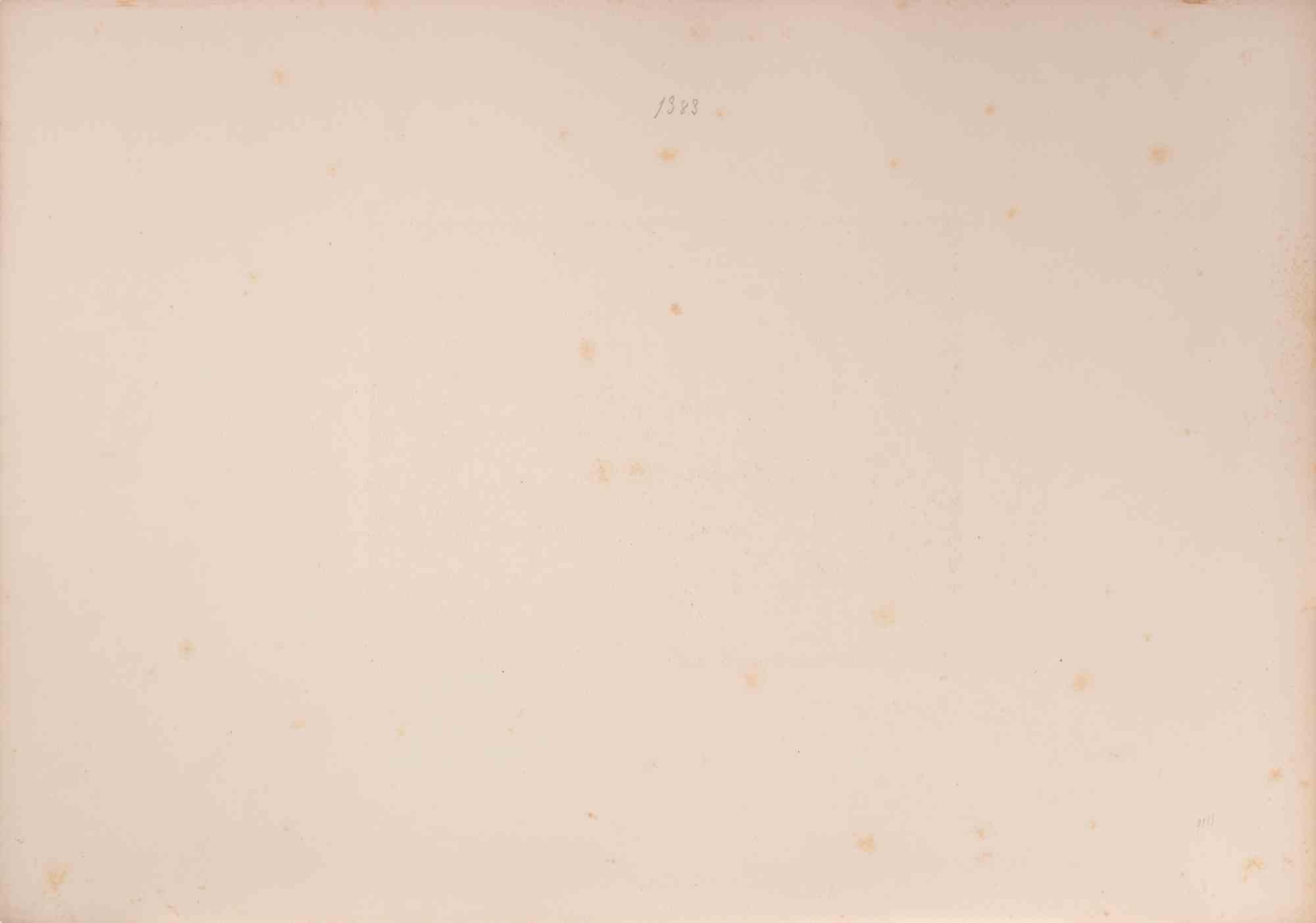 Tombeau à Merdach - Lithograph by Auguste Raffet - 1838 For Sale 1