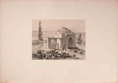 Tombeau à Merdach - Lithograph by Auguste Raffet - 1838