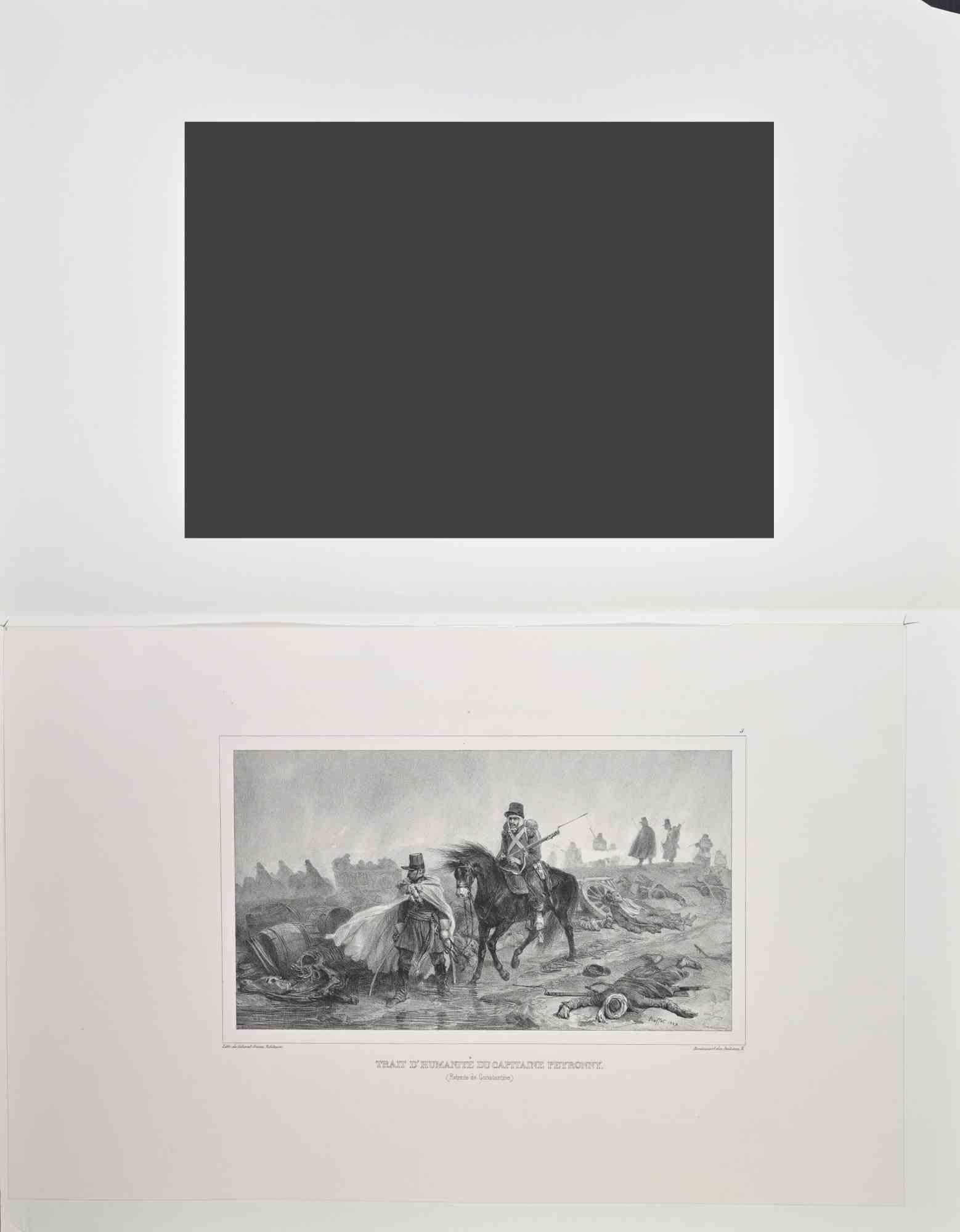 Trait der Menschheit von Capitaine Peyronny – Lithographie von Auguste Raffet – 1837 im Angebot 1