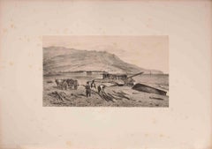 Une Corvée sur la Plage de Yalta - Lithograph by Auguste Raffet - 1840