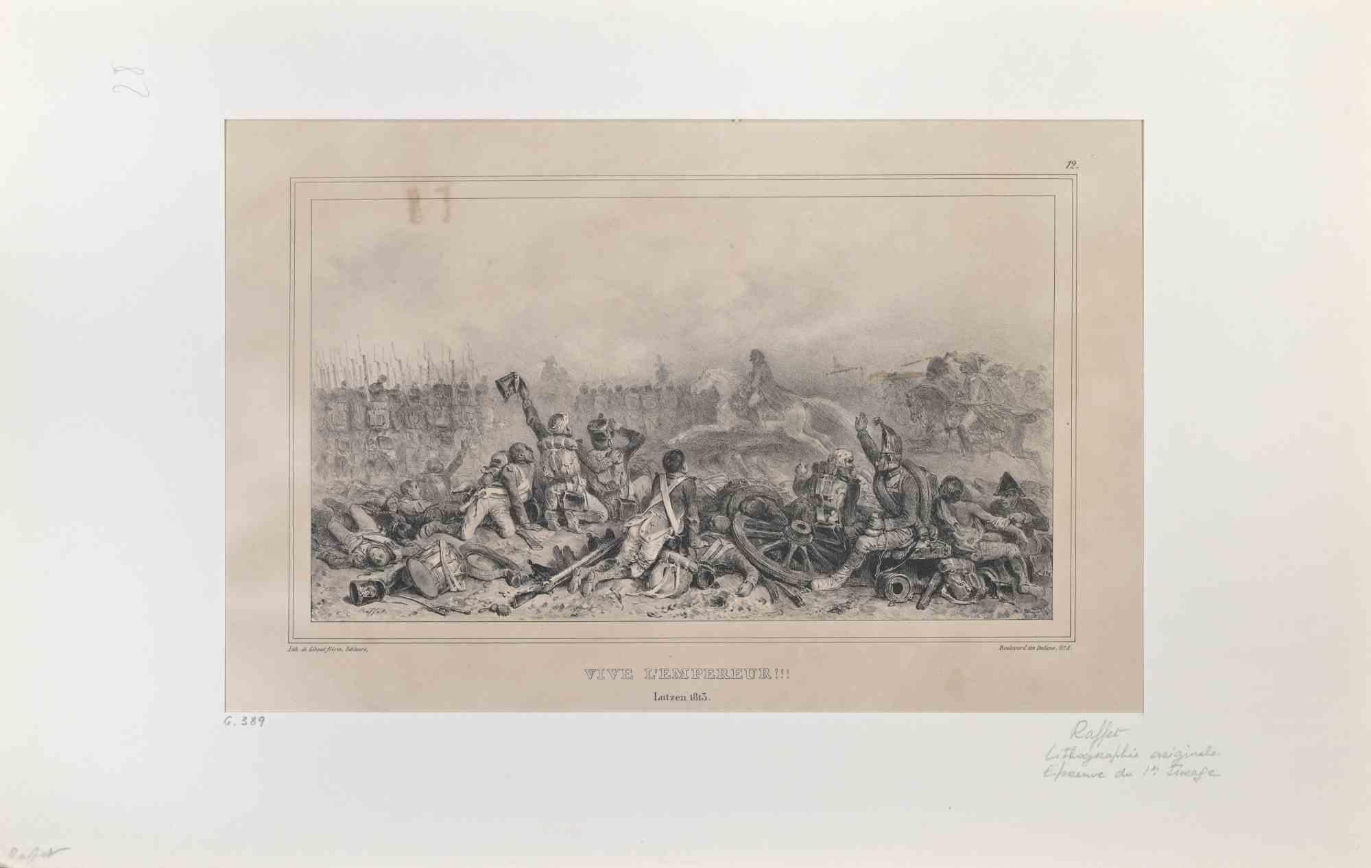 Vive L'Empereur! is a Lithograph realized by Auguste Raffet in 1833.

First edition.

Signed in the plate.

Good condition with foxing.