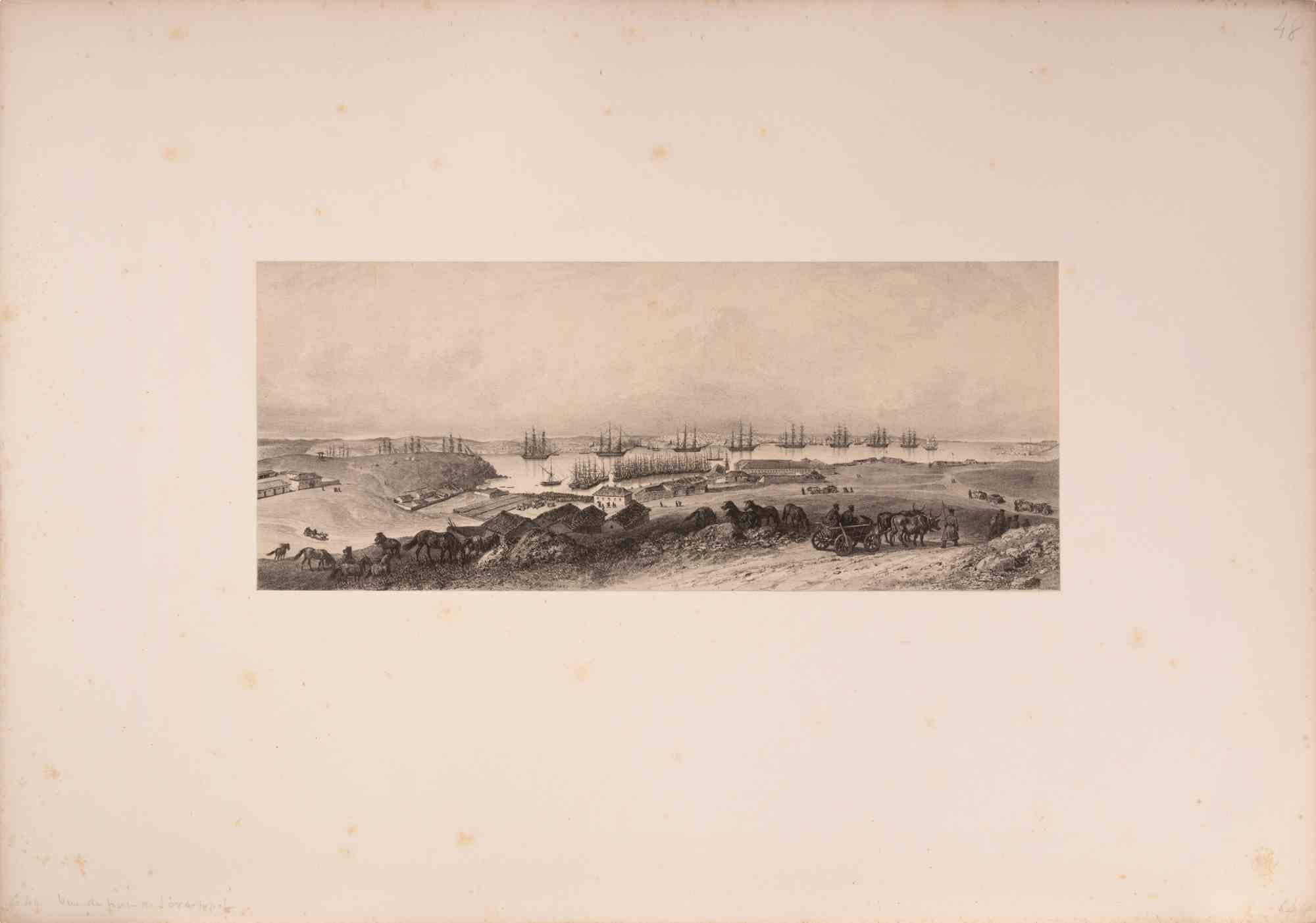 Lithograph on paper realized by Auguste Raffet in 1841.

It is part of the suite "Crimée".

Image dimension cm. 14x34.

Signed and dated in the plate.

Very good condition.

Auguste Raffet was a leading French lithographer and illustrator, initially