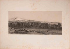 Vue du Village Tatar d'Aloutka - Lithograph by Auguste Raffet - 1846