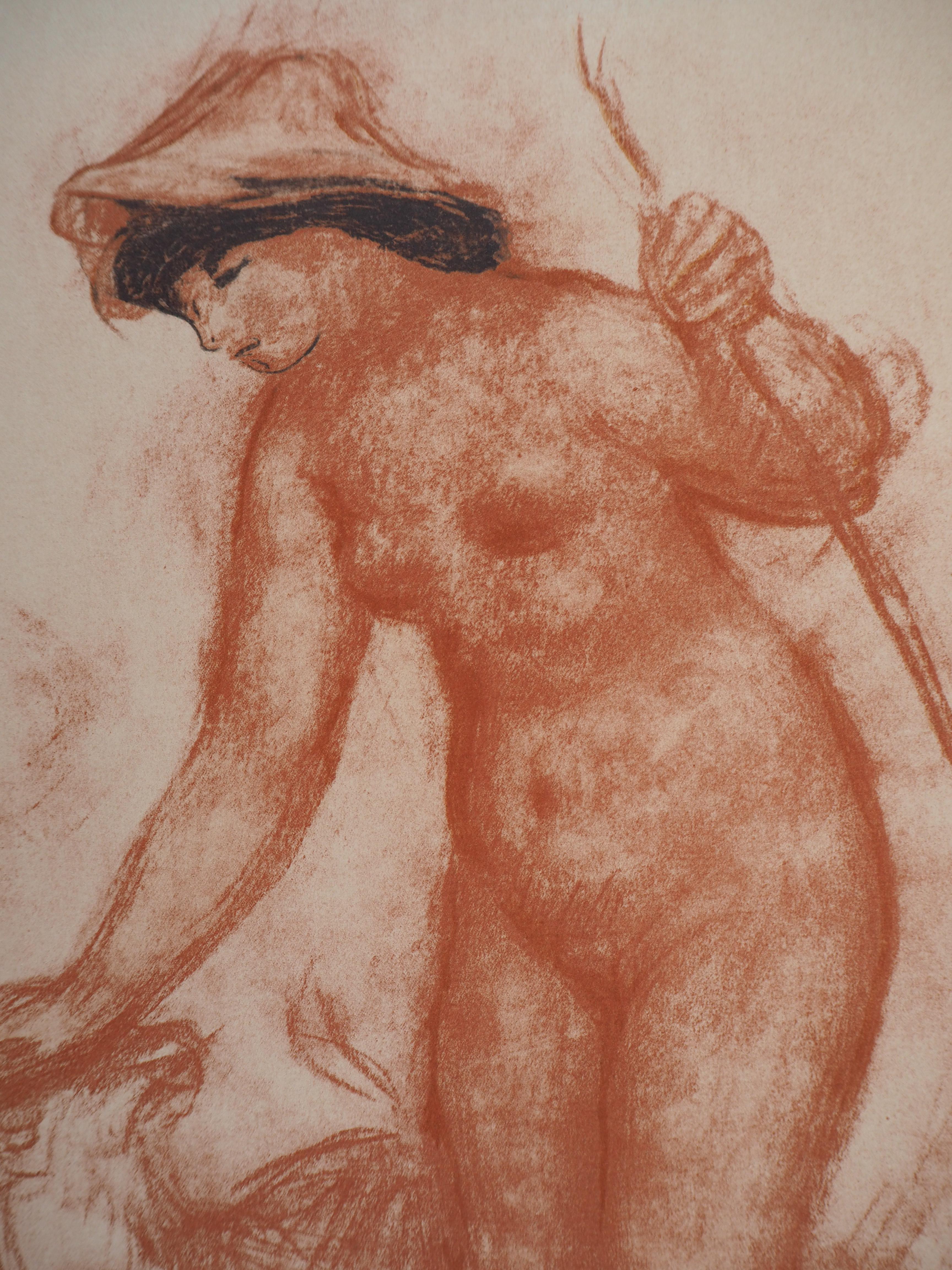 Pierre Auguste Renoir (dopo)
Pastora e agnello

Litografia e stencil (processo Jacomet)
Firma stampata nella lastra 
Su carta montata su pergamena 45 x 34 cm (circa 18 x 13 pollici)
A cura di Jacomet, 1955 ca.

Condizioni eccellenti