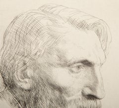Alphonse Legros, Impressionist Etching by Auguste Rodin