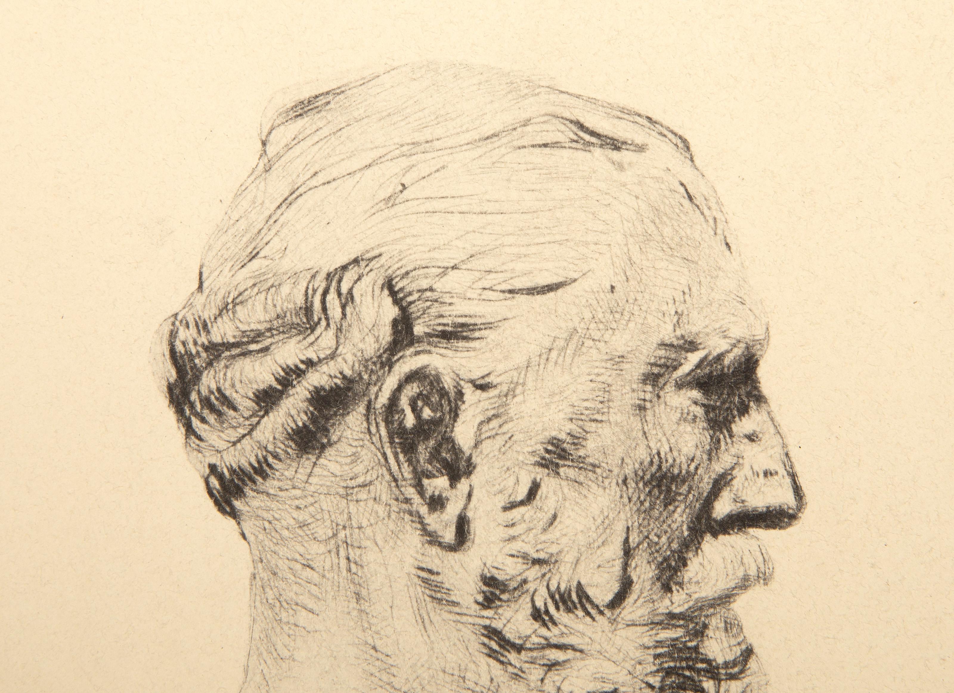 Antonin Proust State Five, Impressionist Etching by Auguste Rodin For Sale 2