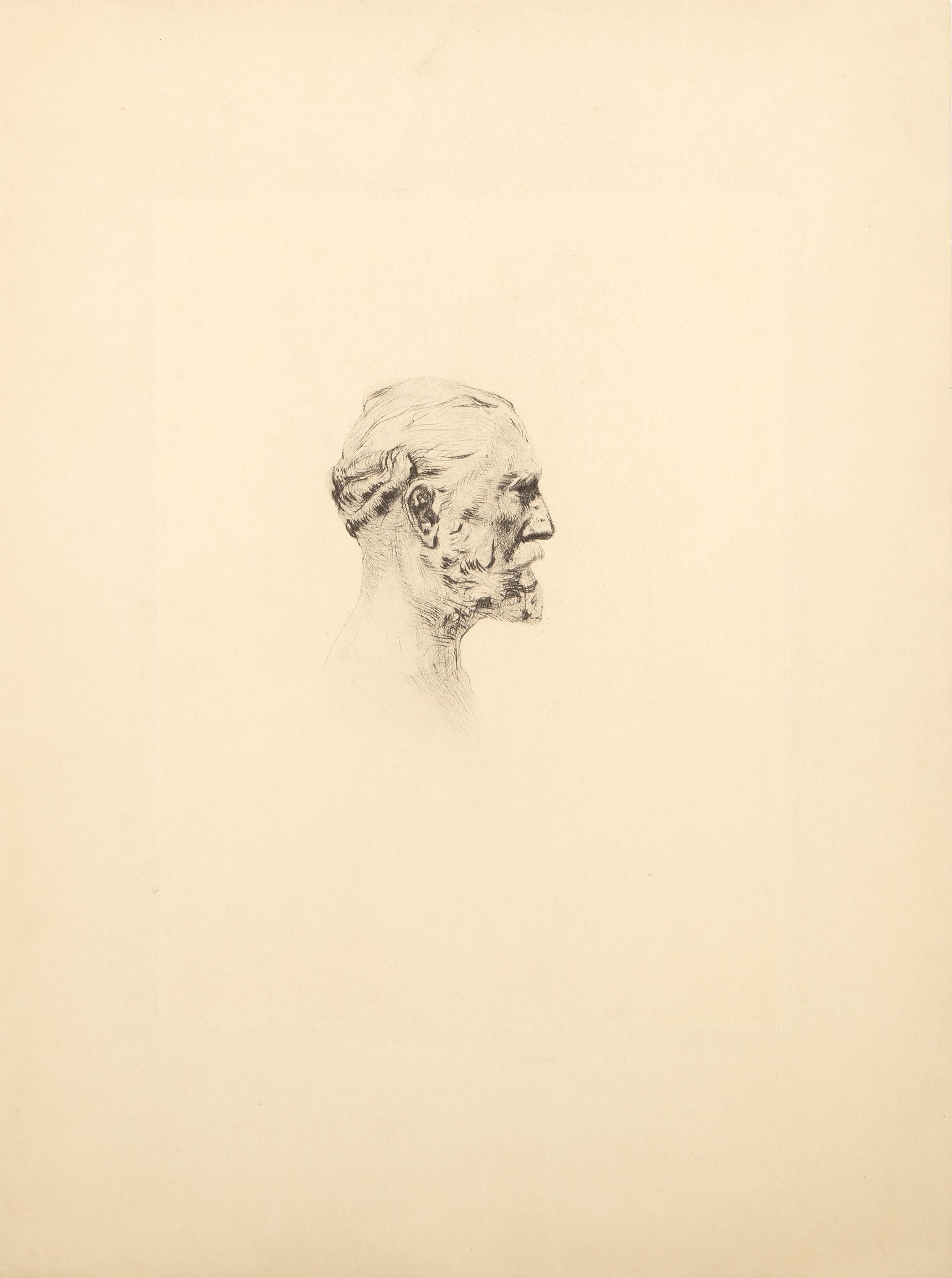 Antonin Proust State Five, Impressionist Etching by Auguste Rodin For Sale 3