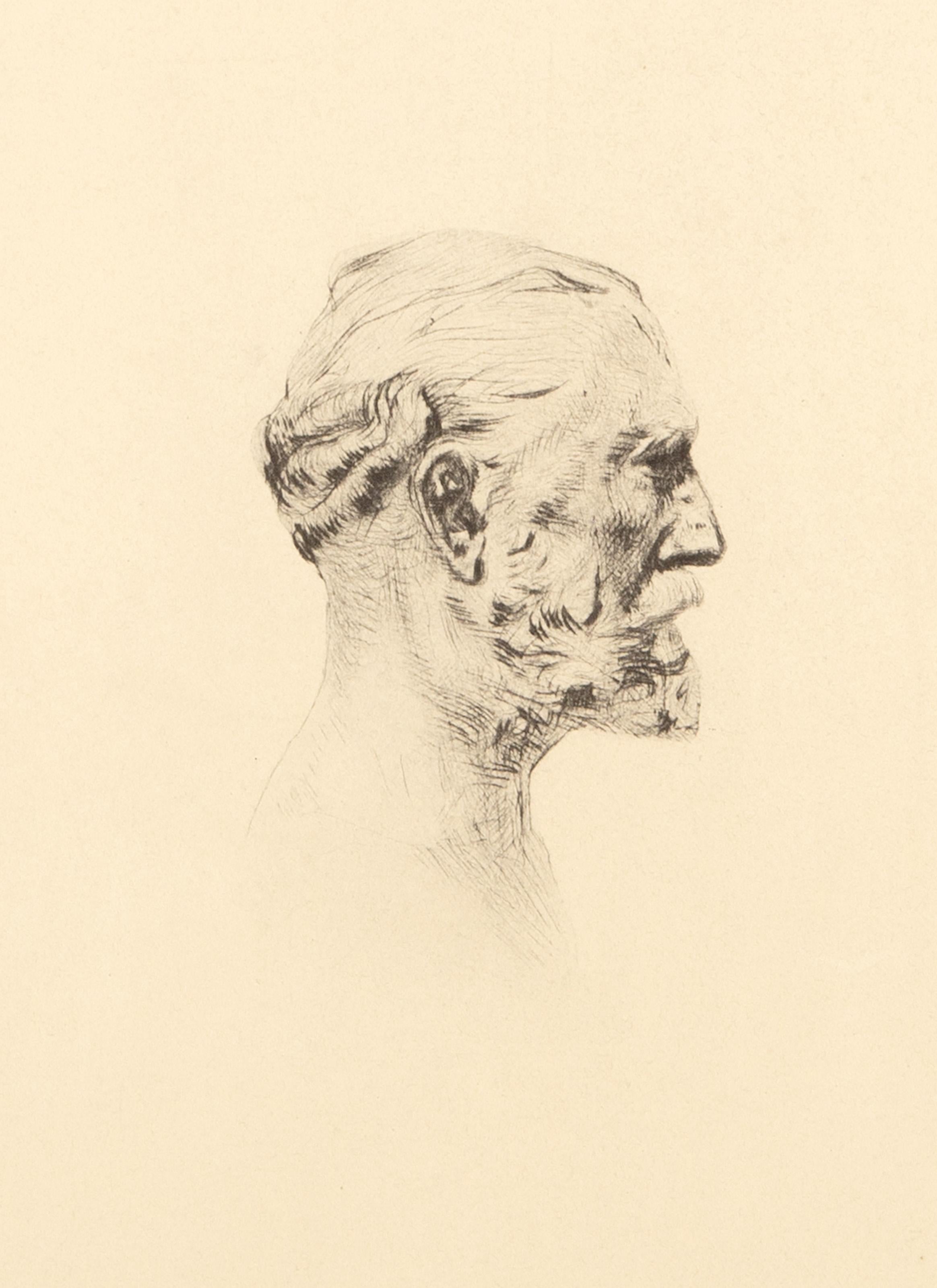  Auguste Rodin, French (1840 - 1917) - Antonin Proust State Five, Year: 1884-1888, Medium: Etching, Image Size: 4.5 x 3 inches, Size: 14.5 x 11 in. (36.83 x 27.94 cm), Reference: Thorson 60, Description: From the collection of the late Larry Saphire.