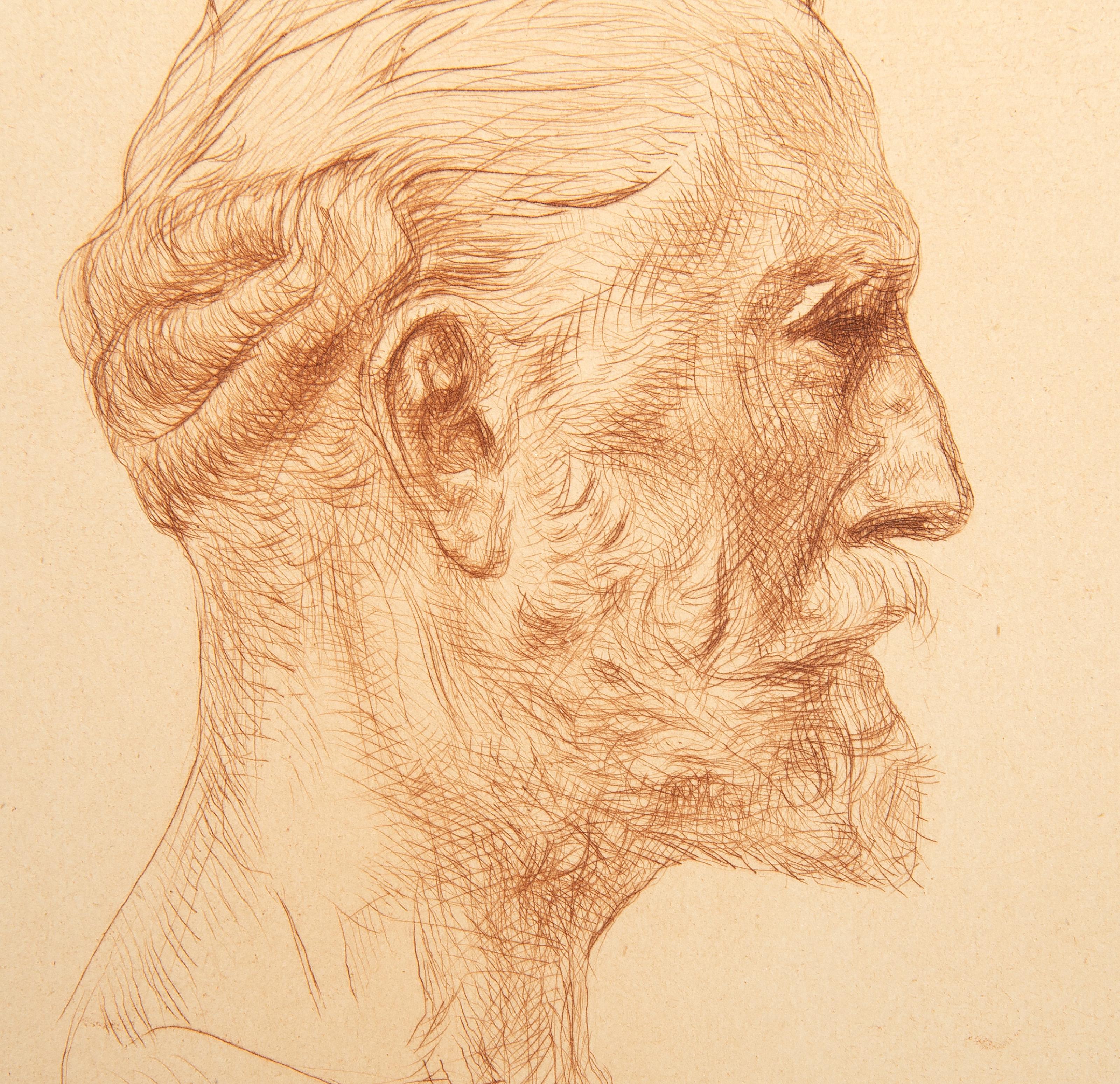 Antonin Proust (State Seven), Impressionist Etching by Auguste Rodin For Sale 1