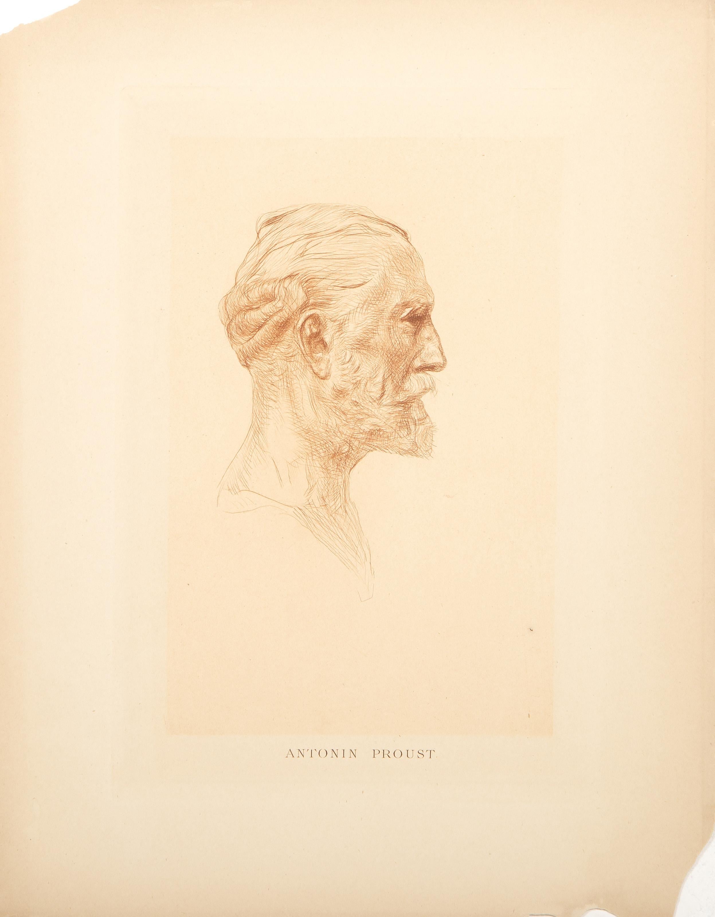 Antonin Proust (State Seven), Impressionist Etching by Auguste Rodin For Sale 2