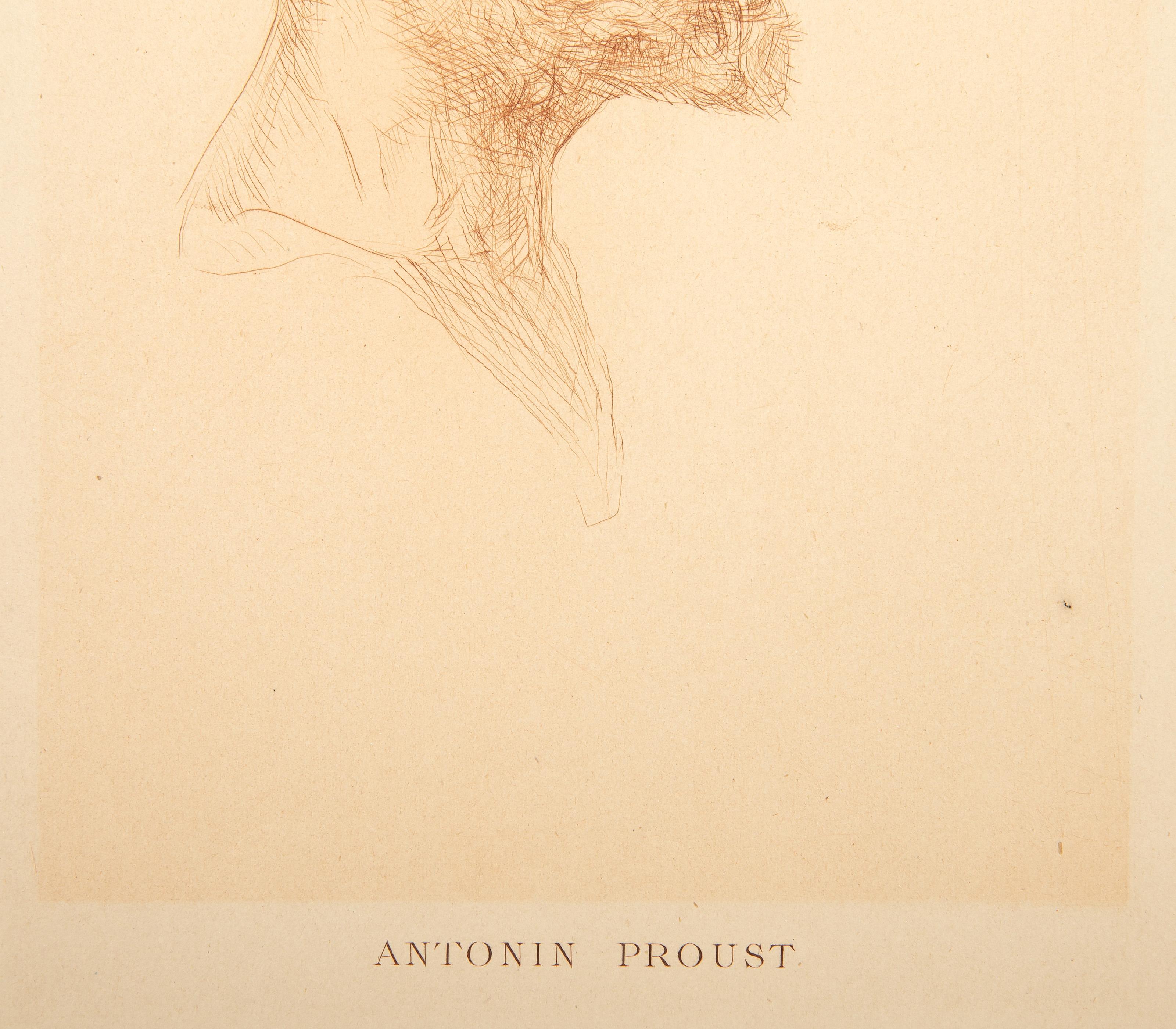 Antonin Proust (State Seven), Impressionist Etching by Auguste Rodin For Sale 3