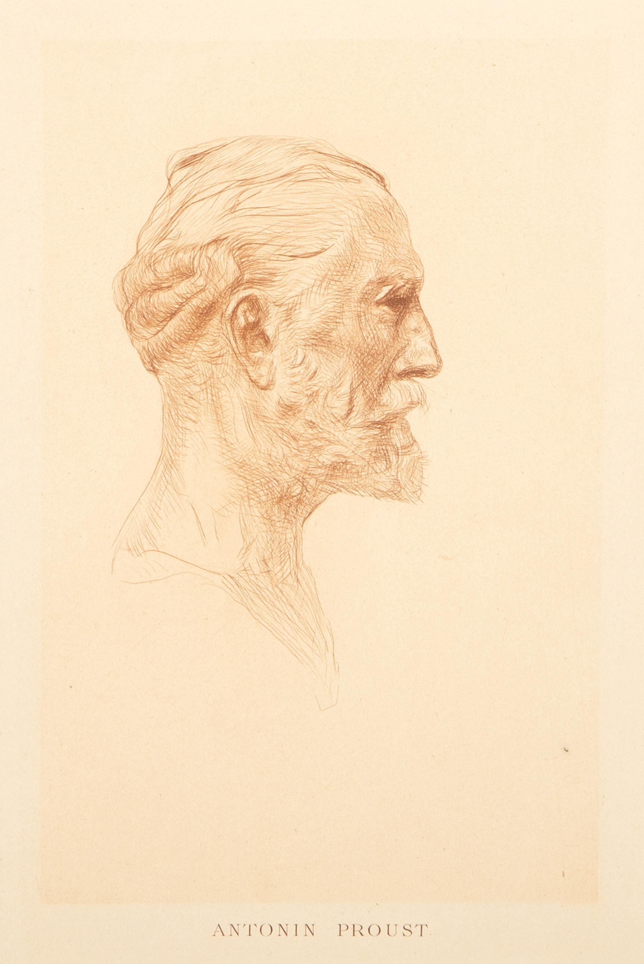  Auguste Rodin, French (1840 - 1917) - Antonin Proust (State Seven), Year: 1884-1888, Medium: Etching, Image Size: 6.75 x 4.25 inches, Size: 10.25 x 8 in. (26.04 x 20.32 cm), Reference: Thorson 62, Description: From the collection of the late Larry