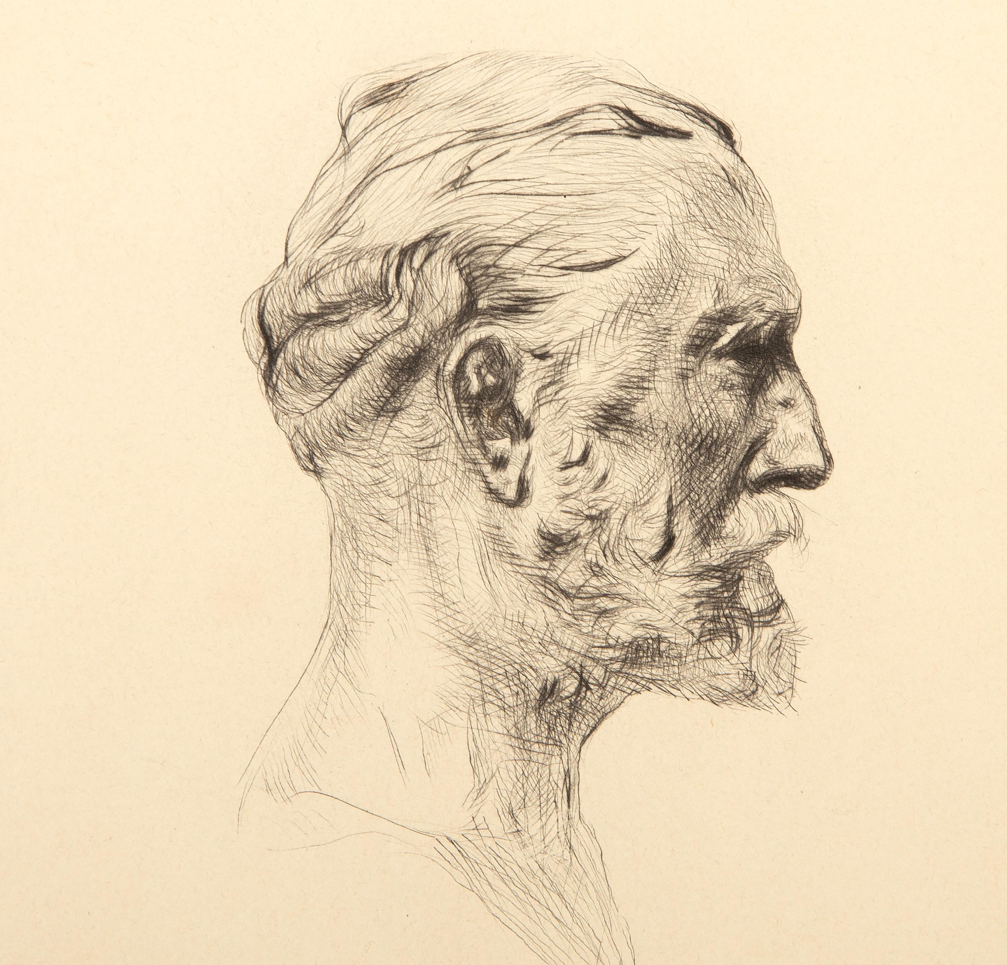 Antonin Proust (State Six), Impressionist Etching by Auguste Rodin For Sale 2
