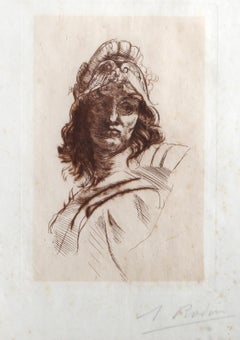 Buste de Bellone, Impressionist Etching by Auguste Rodin