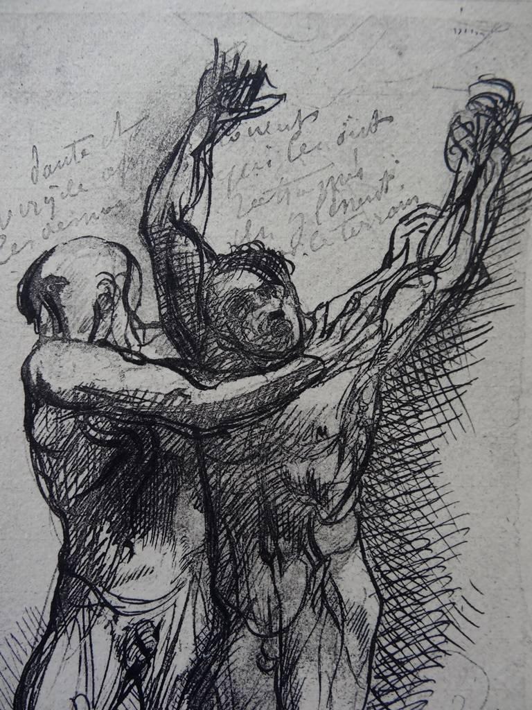 Dante & Virgilus - Etching, (Ed. Goupil, 1897) - Academic Print by Auguste Rodin