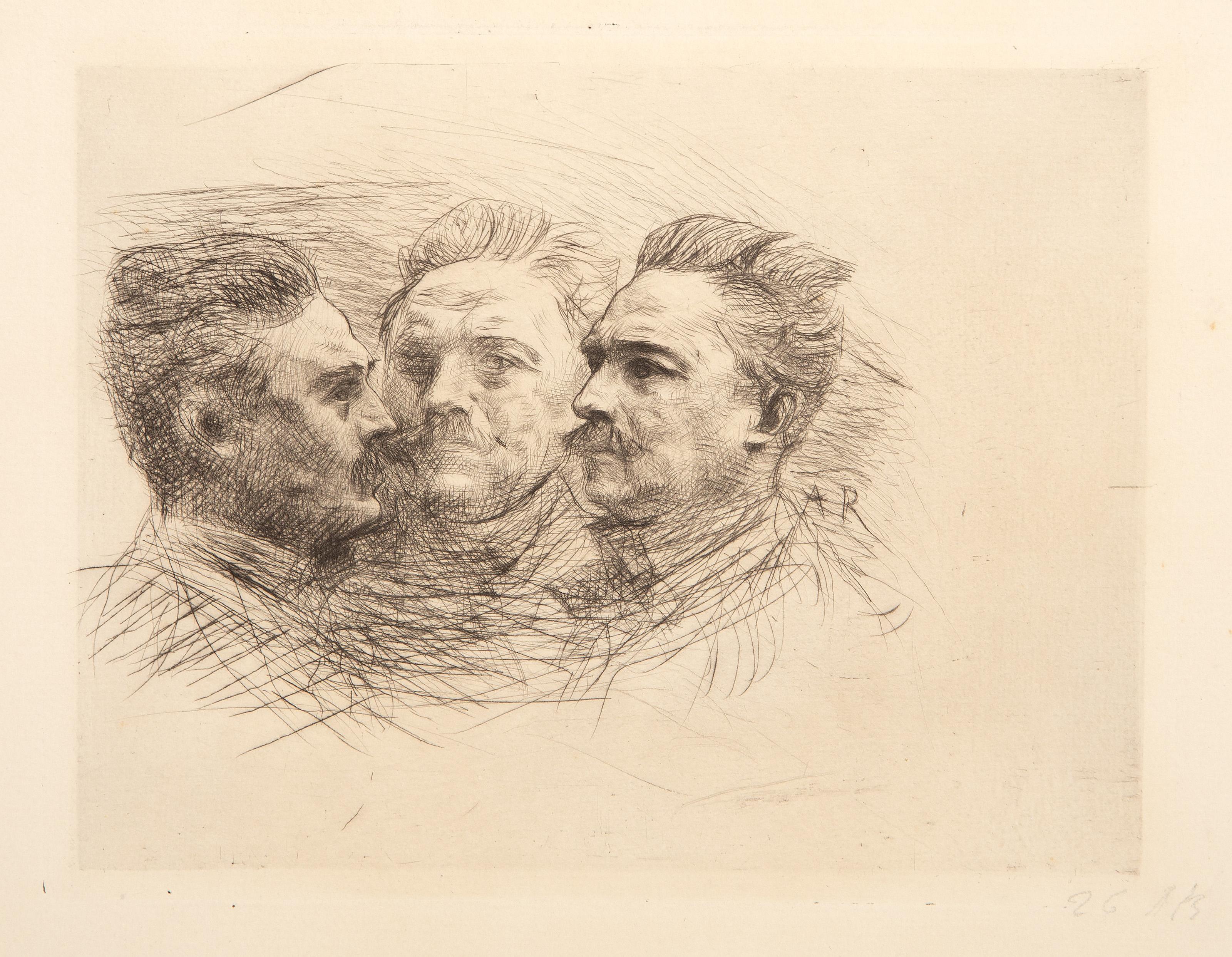  Auguste Rodin, French (1840 - 1917) -  Henri Becque, Year: 1885, Medium: Etching on Arches, initialed 'AR' in pencil lower right, Image Size: 5.75 x 7.5 inches, Size: 16.5 x 23 in. (41.91 x 58.42 cm), Reference: Thorson 30, Description: From the