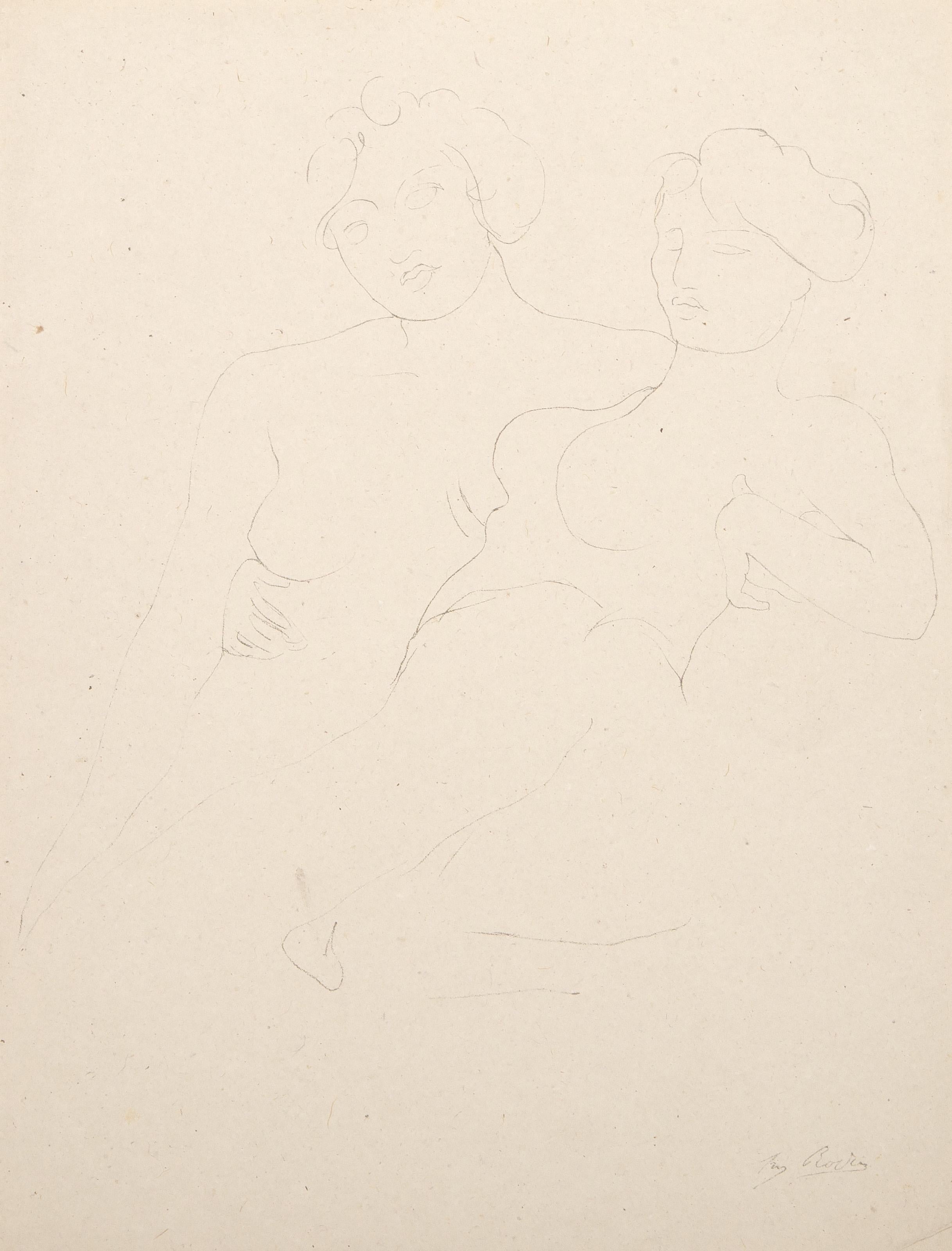  Auguste Rodin, Francés (1840 - 1917) - Jardin des Supplices Placa XXI, Año: 1902, Medio: Litografía sobre Japon, firmada en la plancha, Tamaño de la imagen: 9,5 x 8,25 pulgadas, Tamaño: 12,75 x 9,75 pulgadas (32,39 x 24,77 cm), Referencia: Thorson