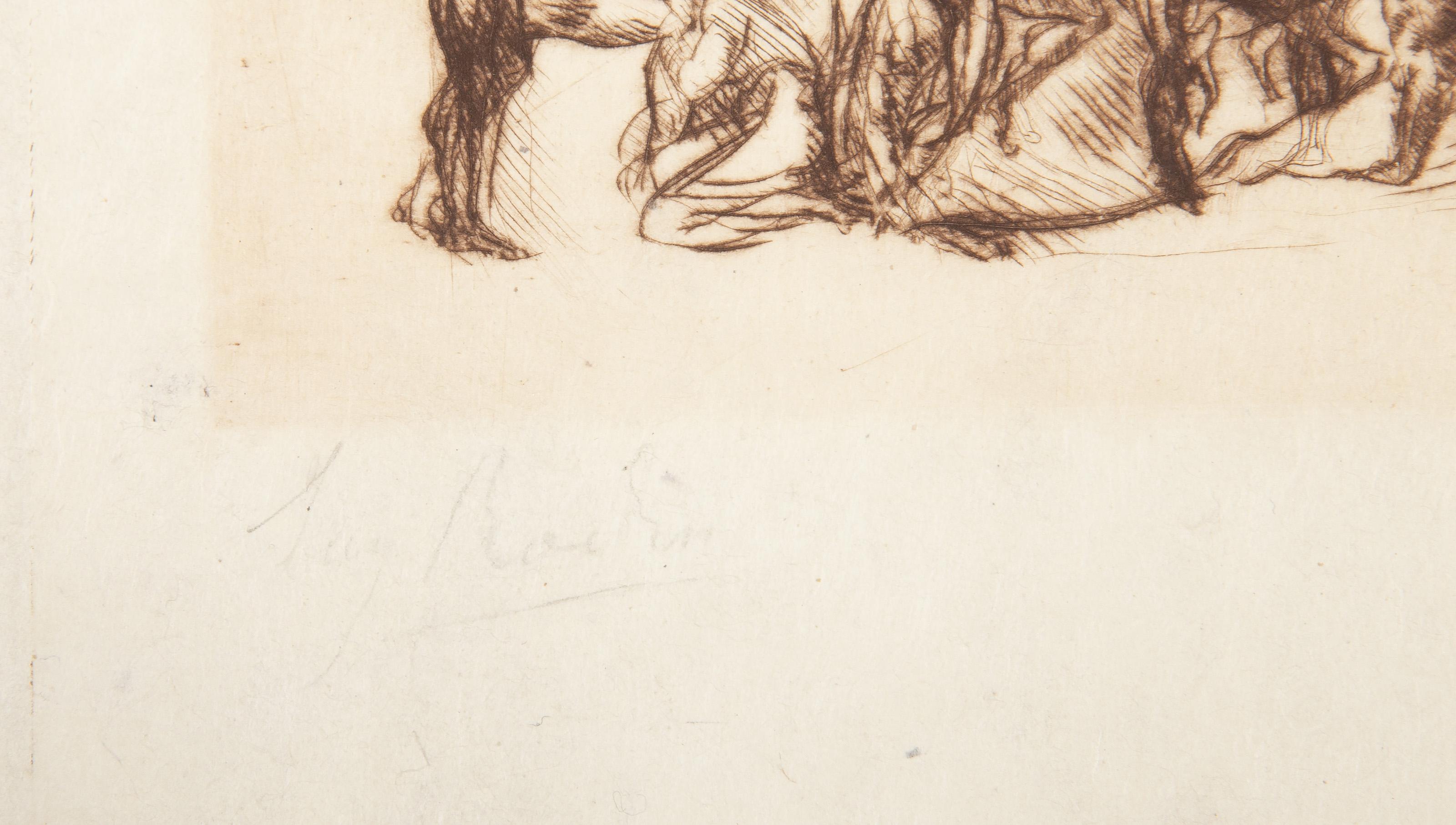 La Ronde, pointe sèche d'Auguste Rodin en vente 3