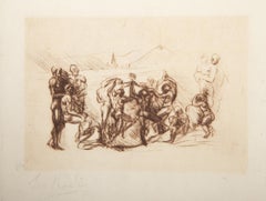La Ronde, Drypoint by Auguste Rodin