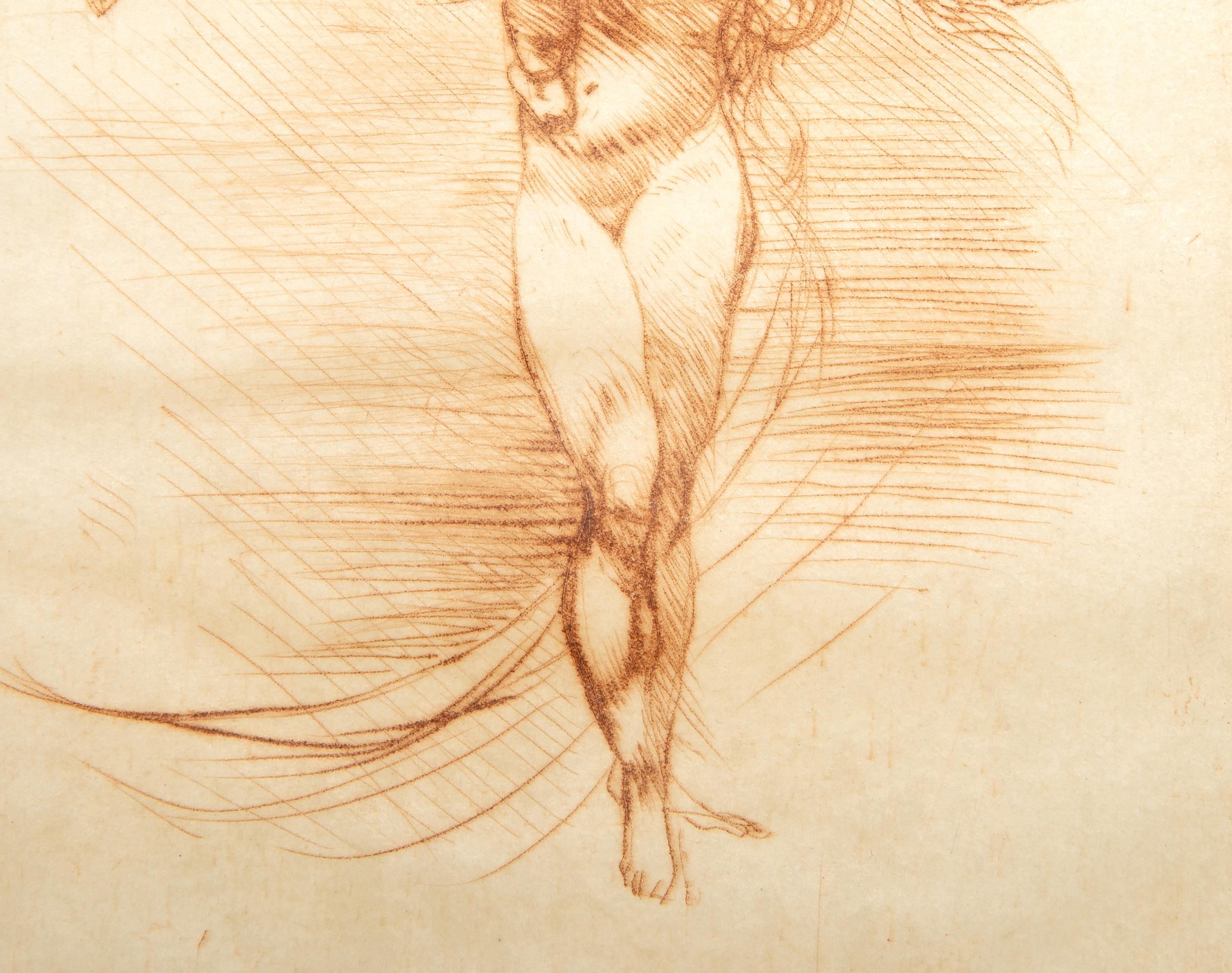 Le Printemps II (Red-Brown), Impressionist Etching by Auguste Rodin For Sale 2