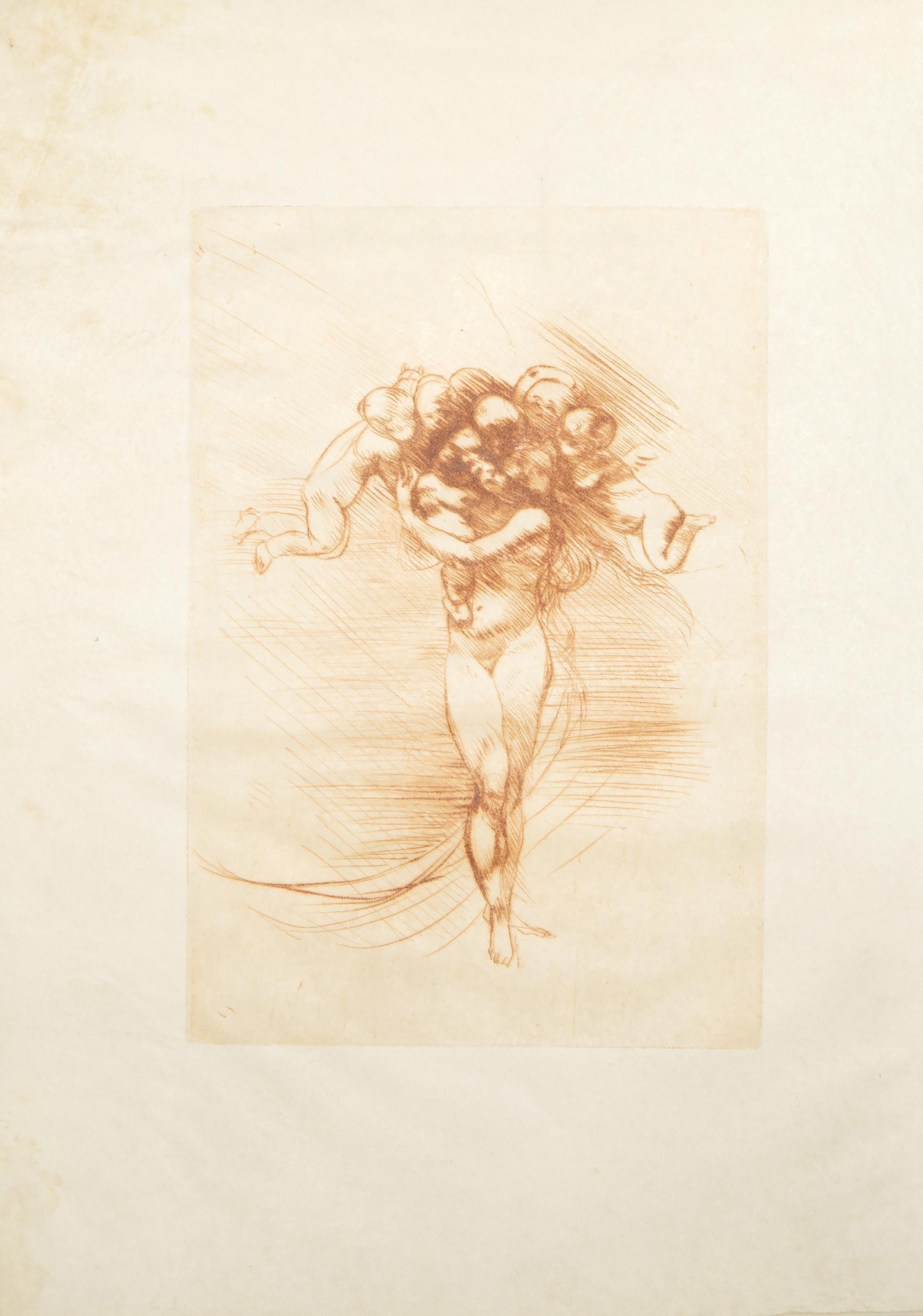 Le Printemps II (Red-Brown), Impressionist Etching by Auguste Rodin For Sale 3