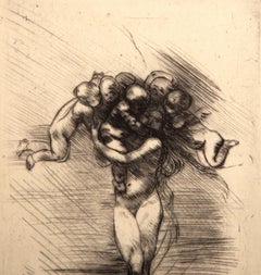 Le Printemps, Modern Drypoint Etching by Auguste Rodin