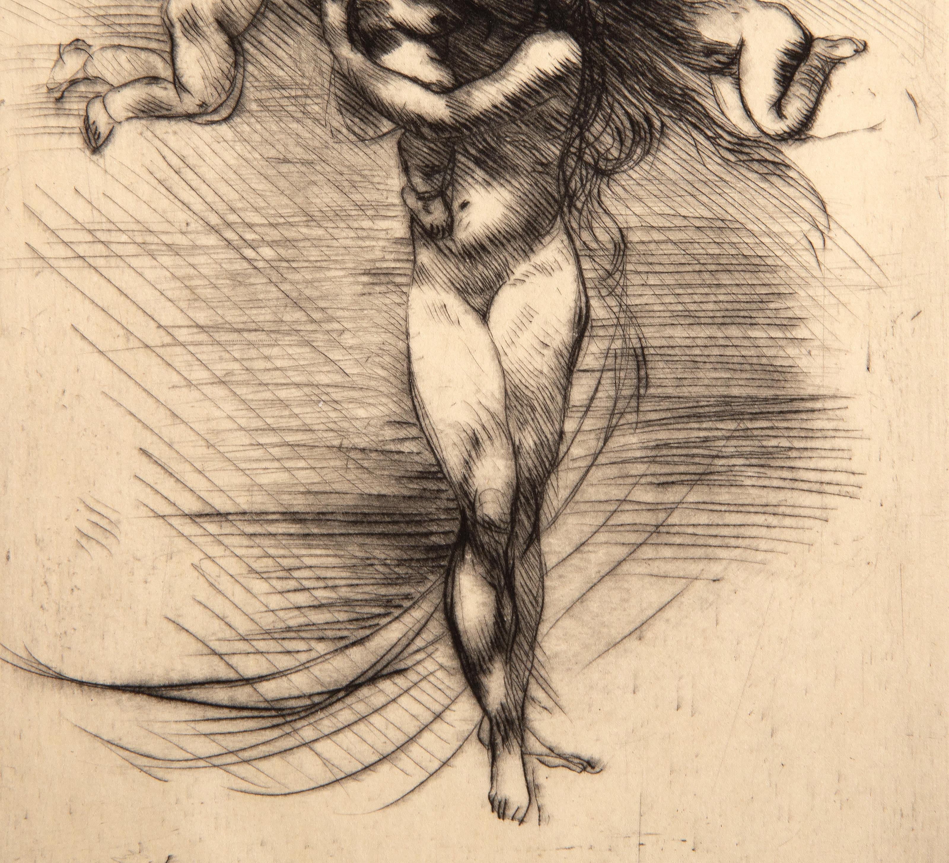 Le Printemps, Modern Drypoint Etching by Auguste Rodin For Sale 2