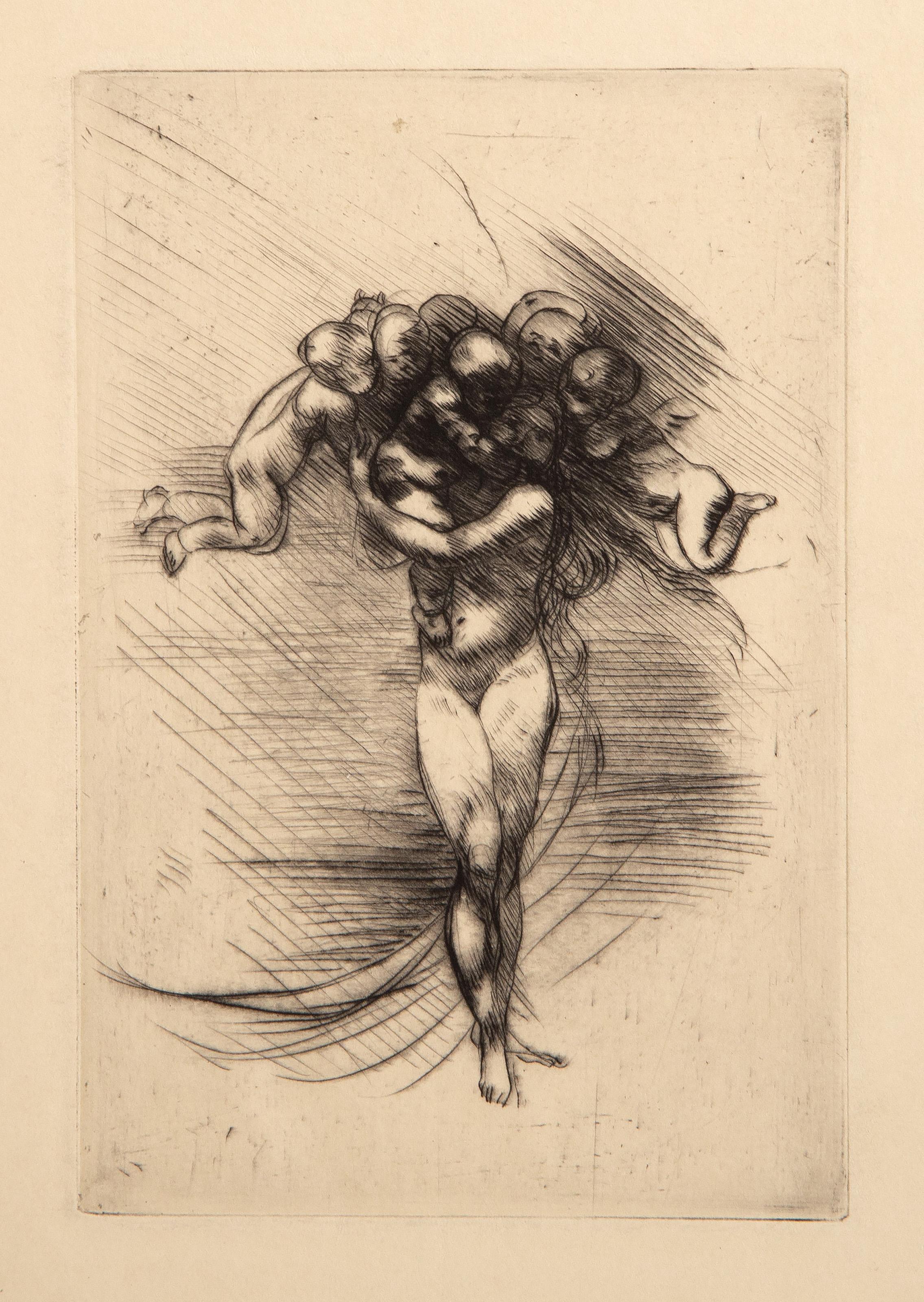 Le Printemps, aguafuerte moderno en punta seca de Auguste Rodin