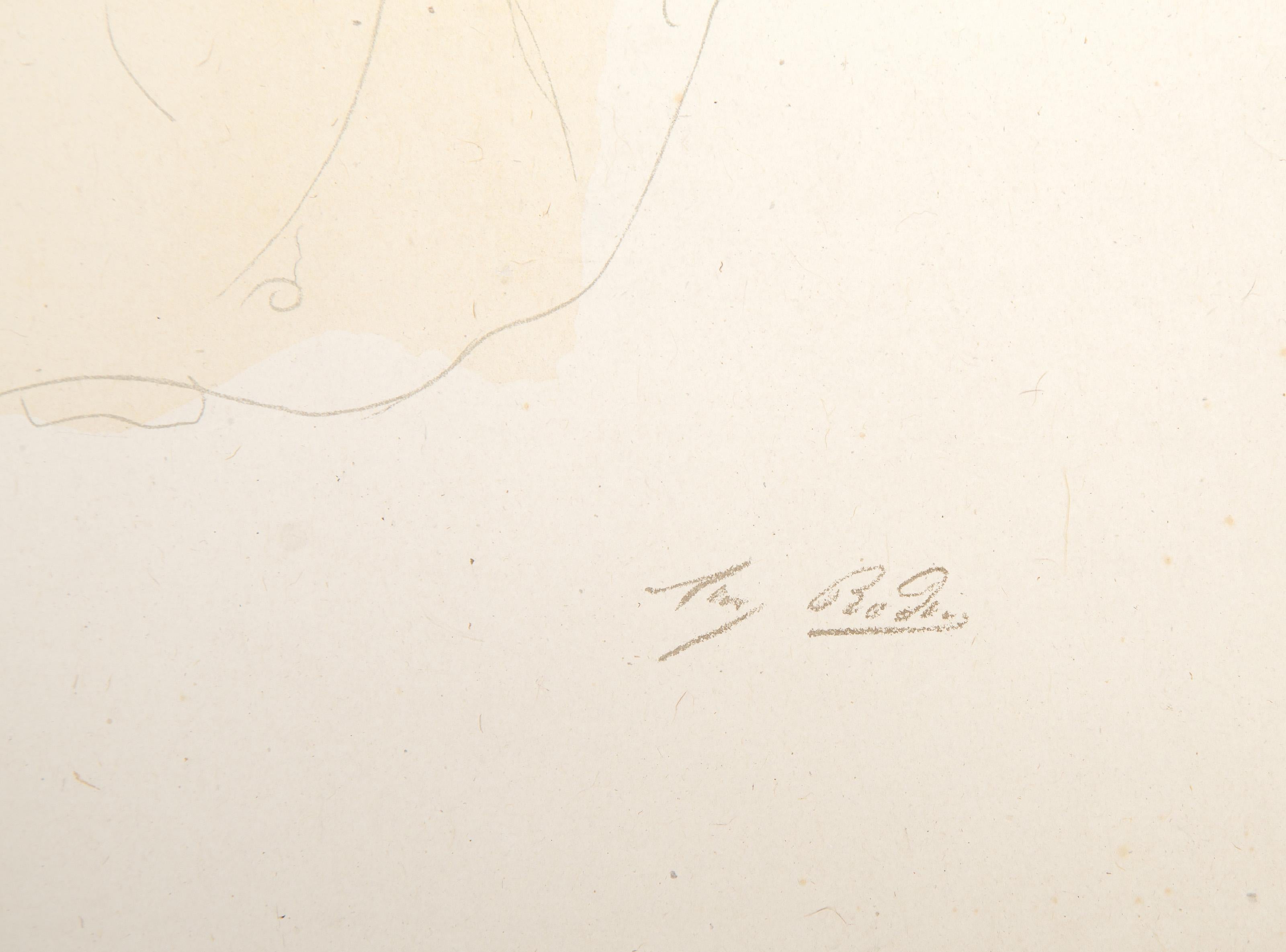 Acróbata masculino, litografía impresionista de Auguste Rodin en venta 3