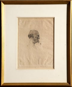 Antique Portrait d'Antonin Proust, Drypoint Etching by Auguste Rodin
