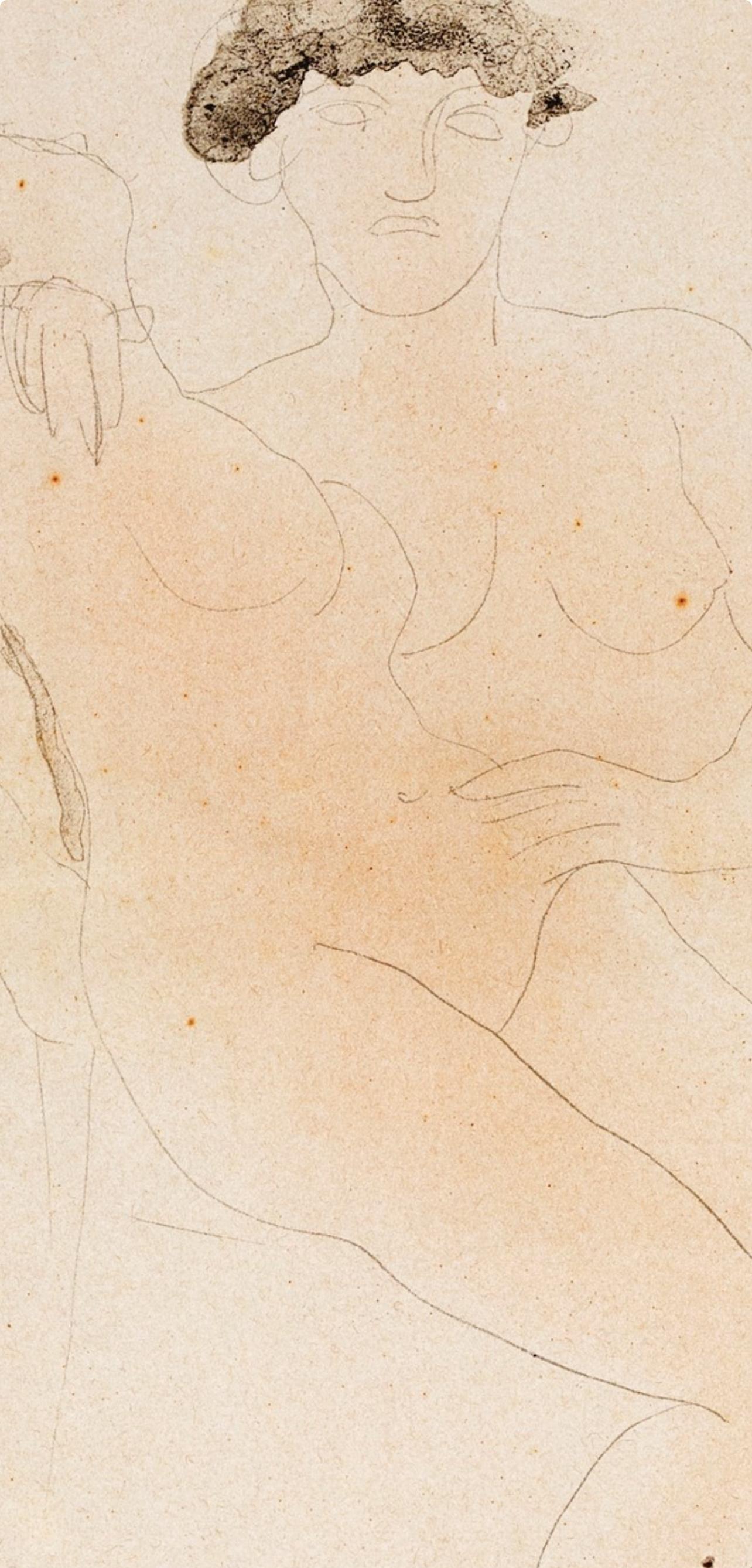 Rodin, Composition, Douze aquarelles de Auguste Rodin (after) For Sale 2