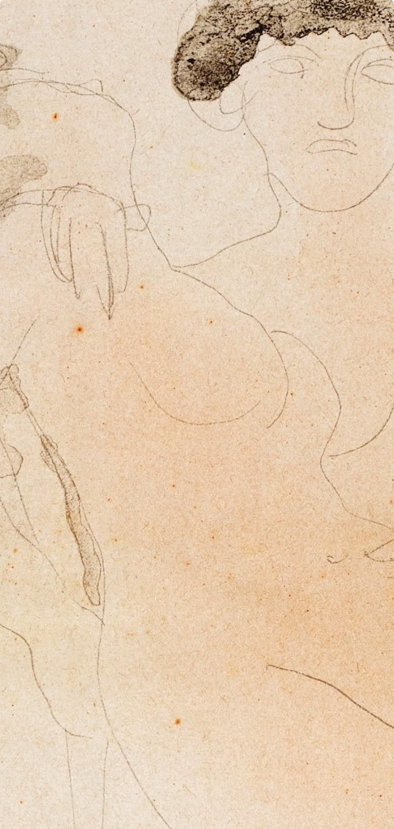 Rodin, Composition, Douze aquarelles de Auguste Rodin (after) For Sale 3