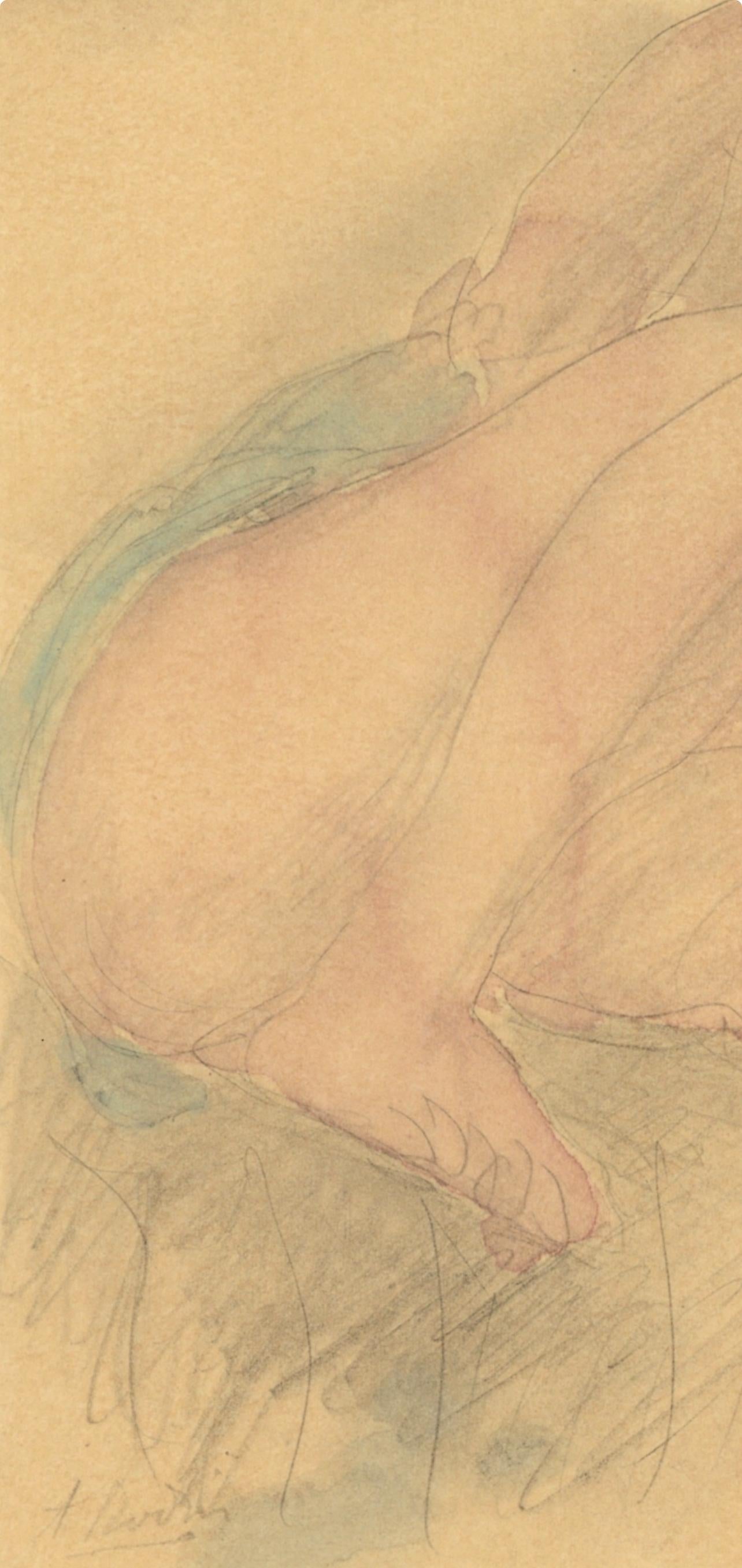 Rodin, Composition, La Varende, Rodin (after) - Beige Figurative Print by Auguste Rodin